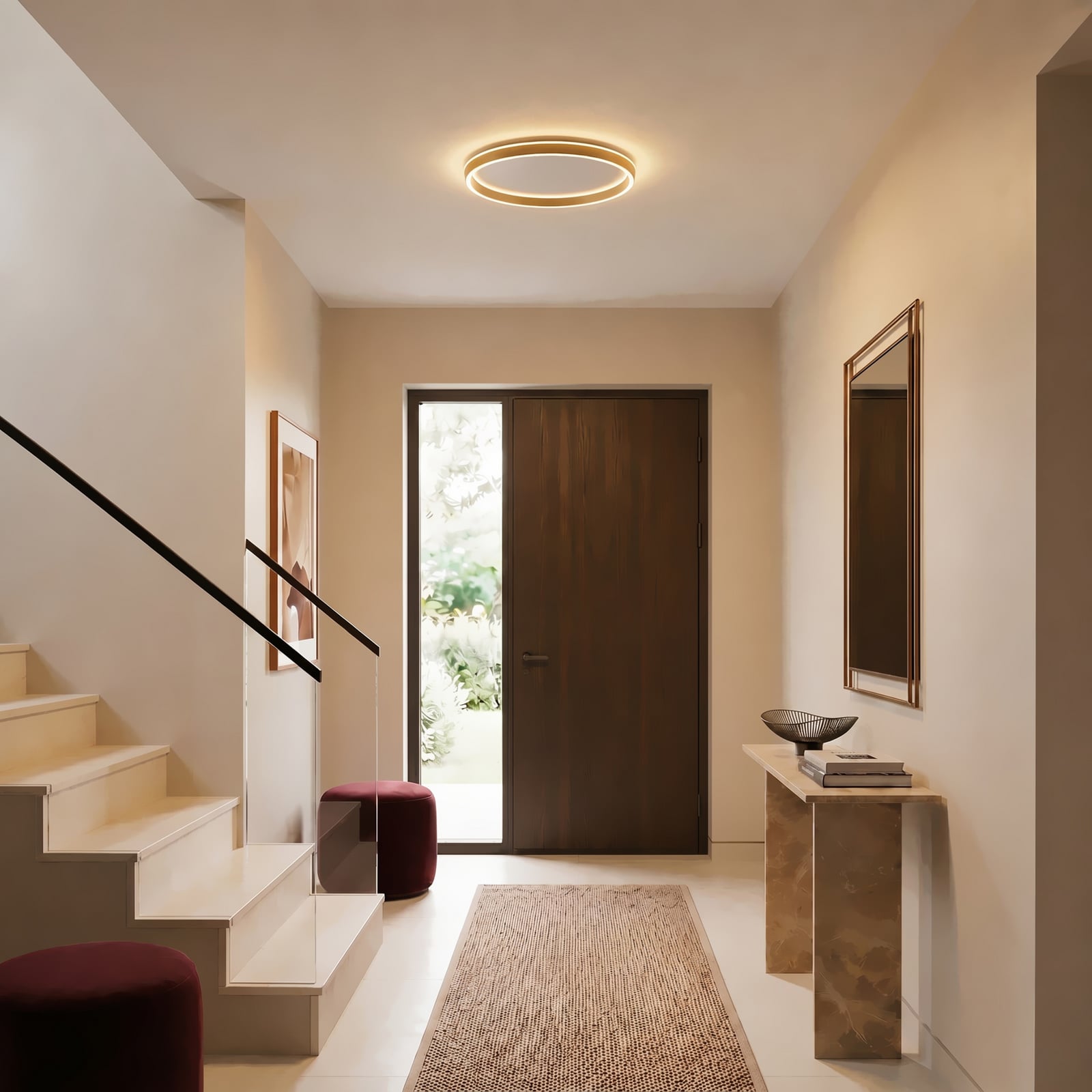 Rylan LED-taklampe, Ø 62 cm, messing, CCT, dimbar – Lucande Rylan LED-taklampe, Ø 62 cm, messing, CCT, dimbar – Lucande