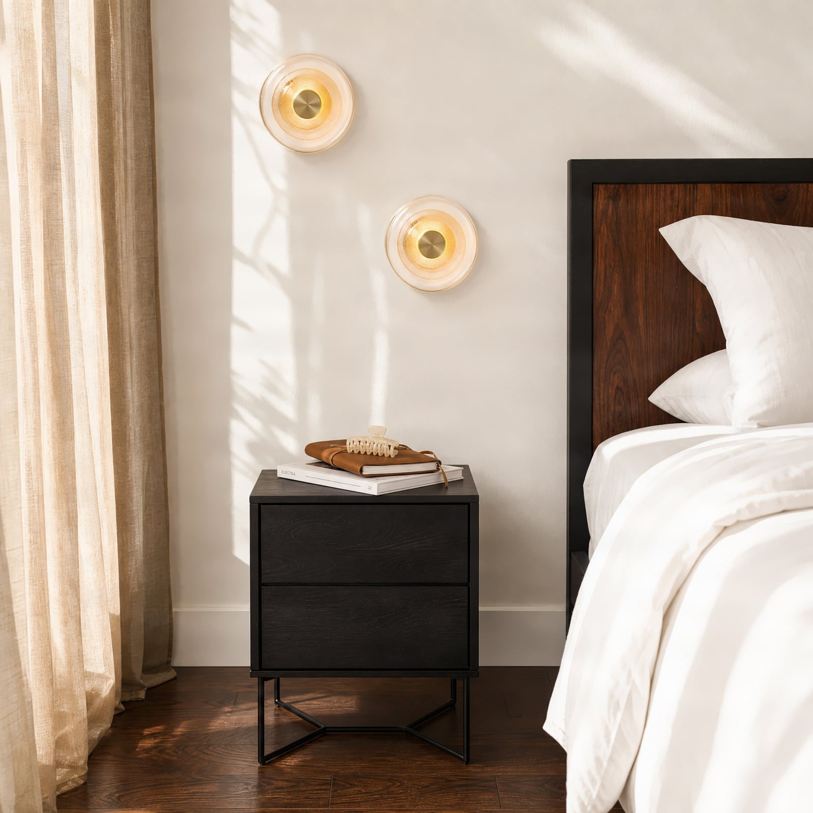 Applique a LED Sepian, oro lucido, vetro, Ø 20 cm - Lucande