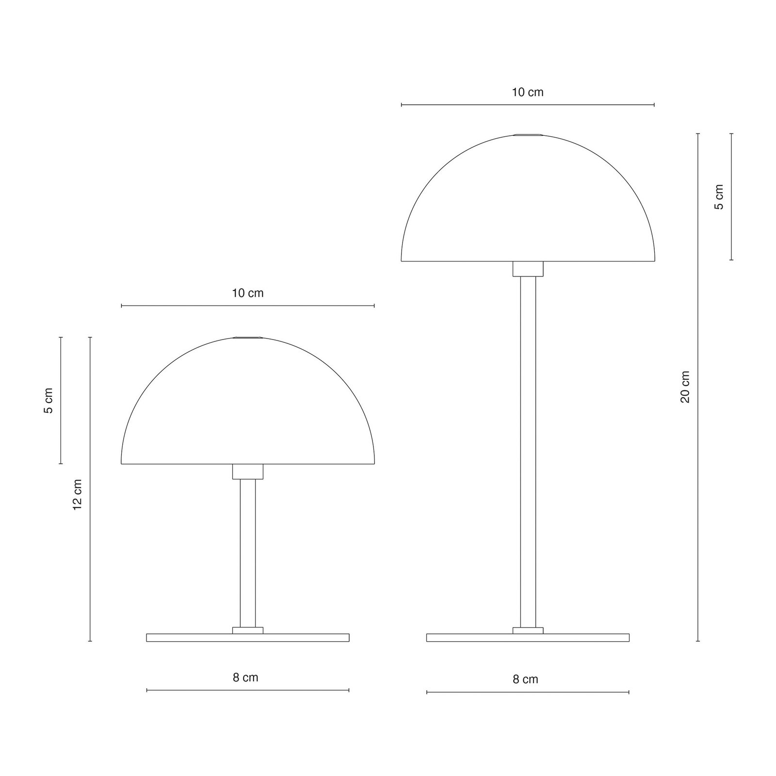 Dyberg Larsen LED tafellamp op batterijen Along, chroomkleurig, 20 cm