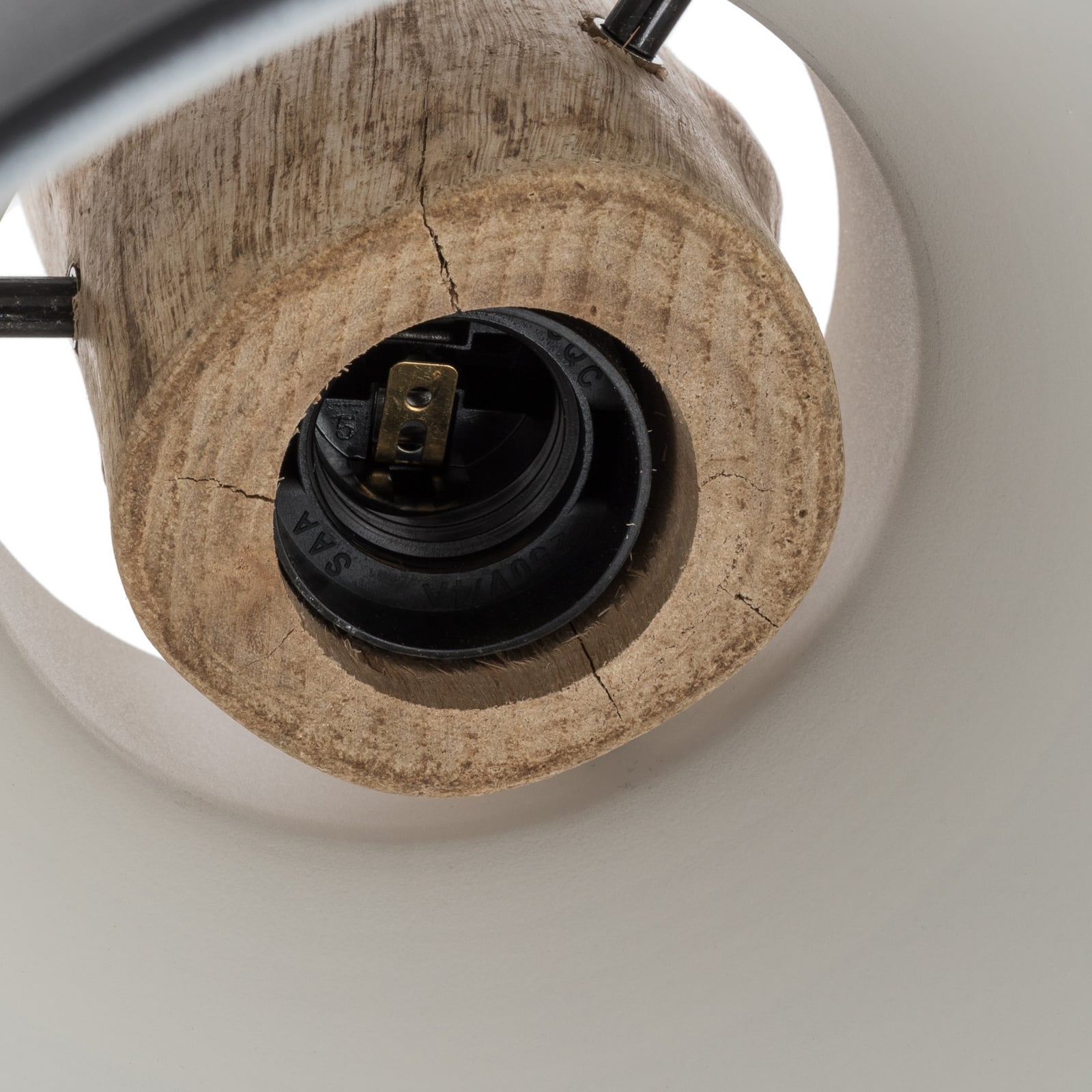 Lindby suspension Trebale, E27, Ø 28 cm, 3 lampes, bois