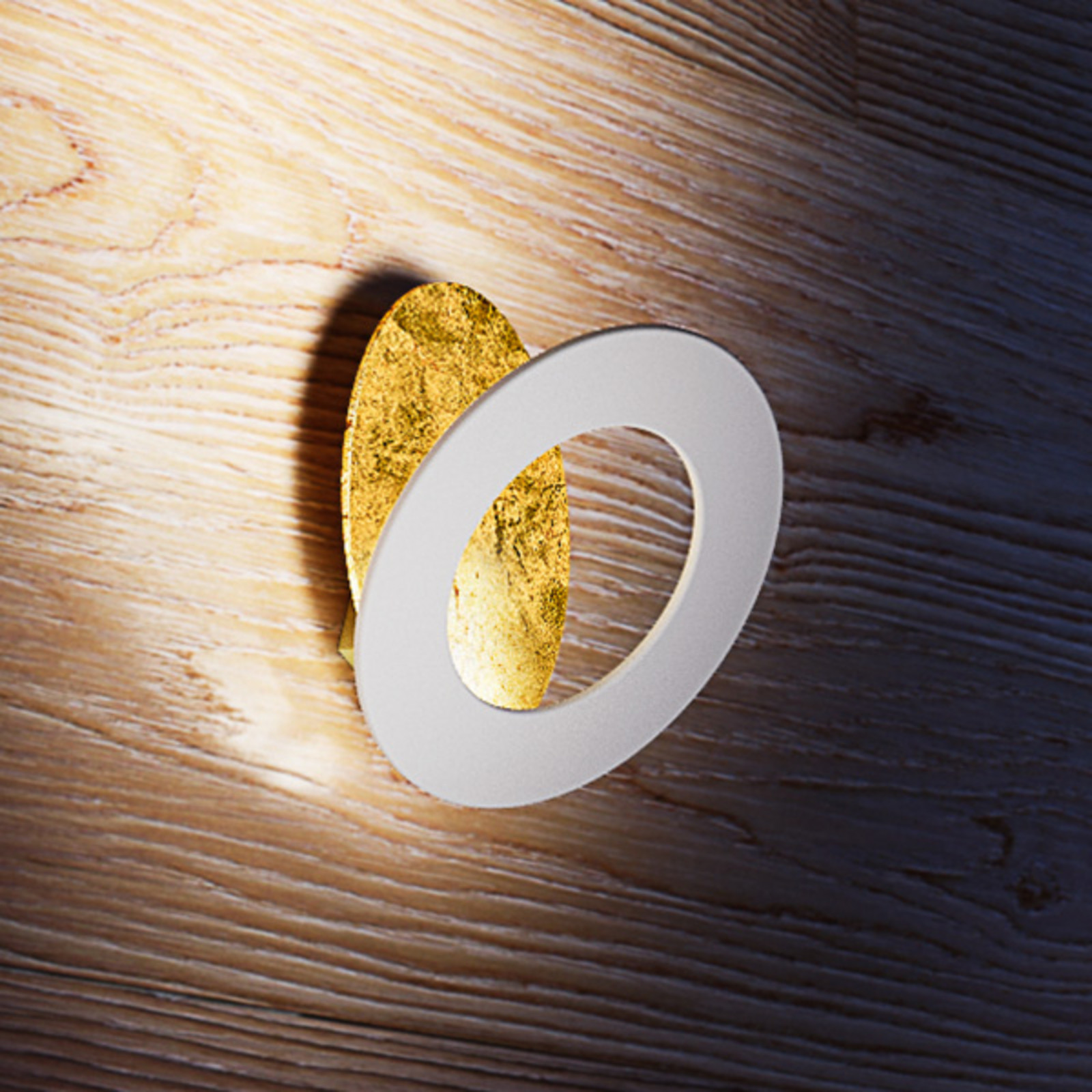 ICONE Vera Vera LED LED LED de perete 930 Ø31cm auriu/alb - Camera de zi / sufragerie - design - foiță de aur alb - Metal