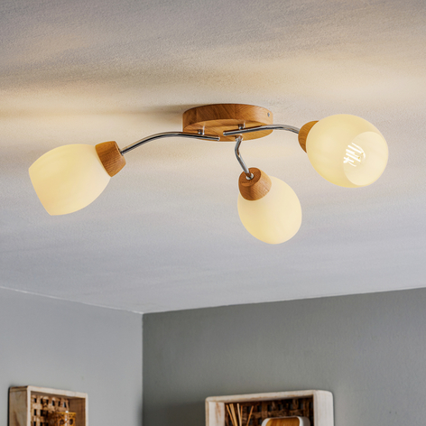 Taklampe Santa med eik, 3 lyskilder