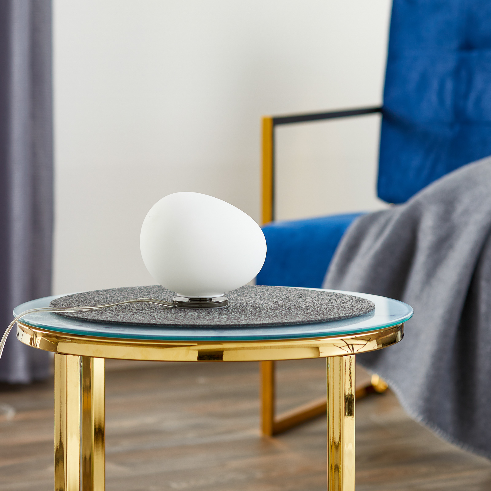 FOSCARINI Foscarini Gregg Be Colour piccola table graphite, for Living / Dining Room, handblown glass, metal, G9, 25 W, energy efficiency: A++, L: 13 cm, W: 11 cm, H: 11 cm