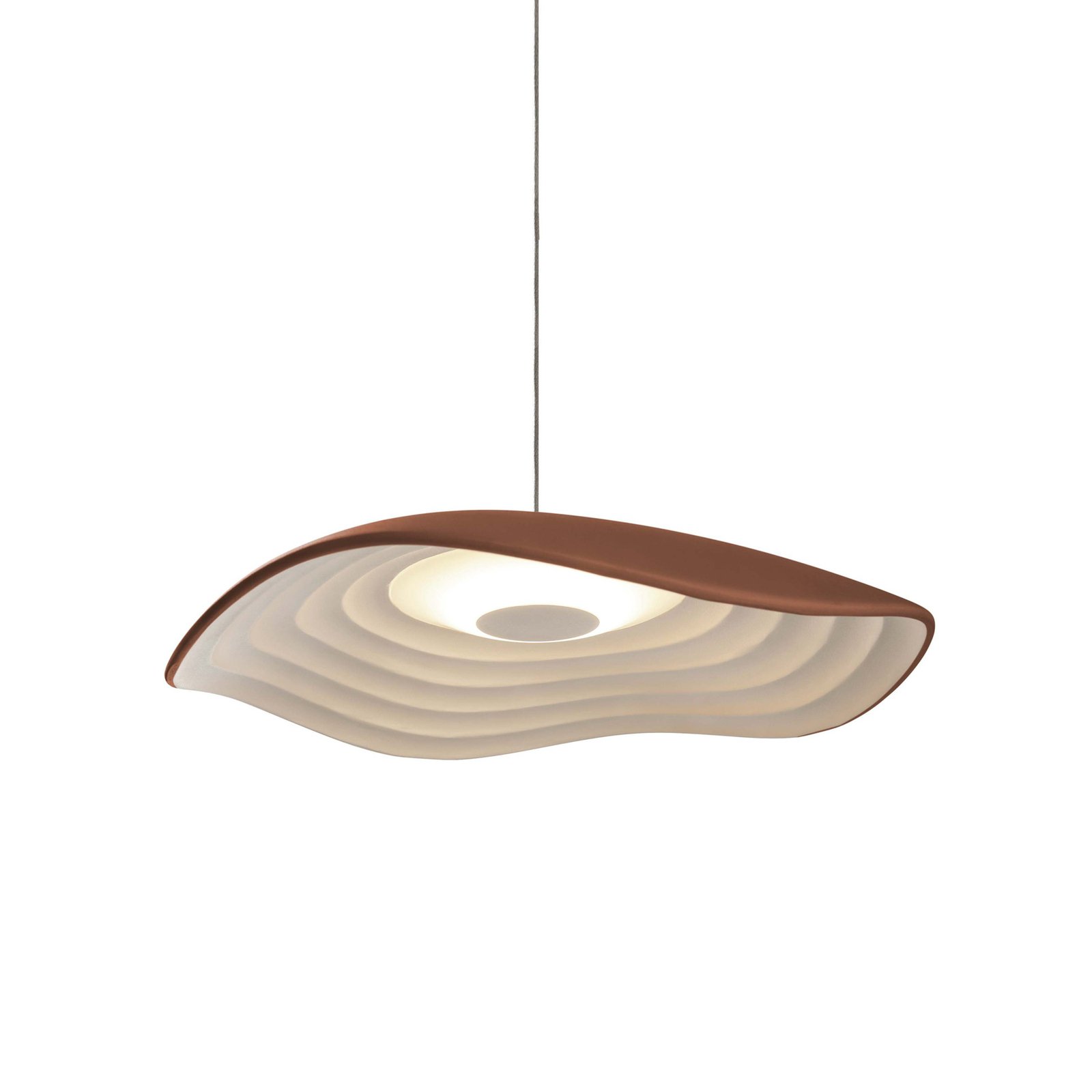 Candeeiro suspenso LED da Bover Valentina S24, terracota/branco