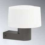 Muffin outdoor wall light, fluted lampshade