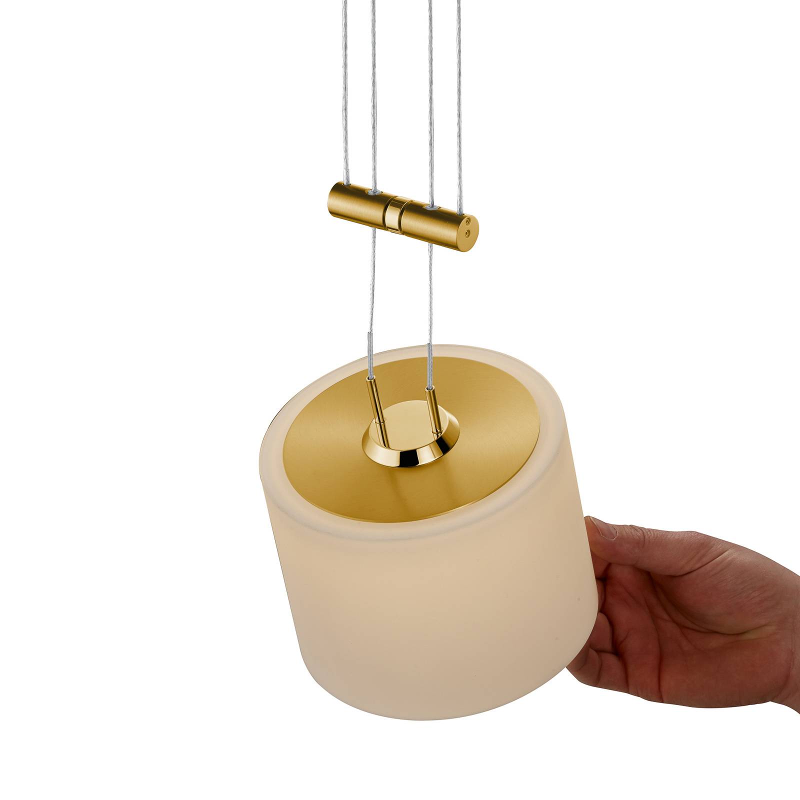 BANKAMP Grazia pendant lamp 1-bulb 16cm brass, for Living / Dining Room, metal, glass, 22 W, energy efficiency: A+