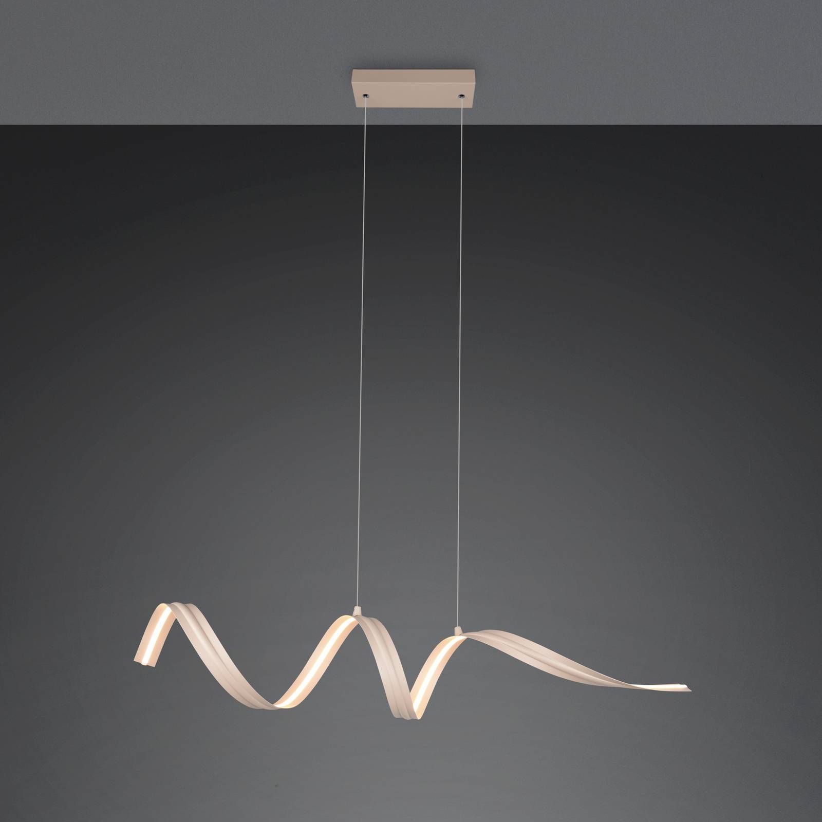 Reality Leuchten LED hanglamp Tivor, beige, metaal, 3.000 K