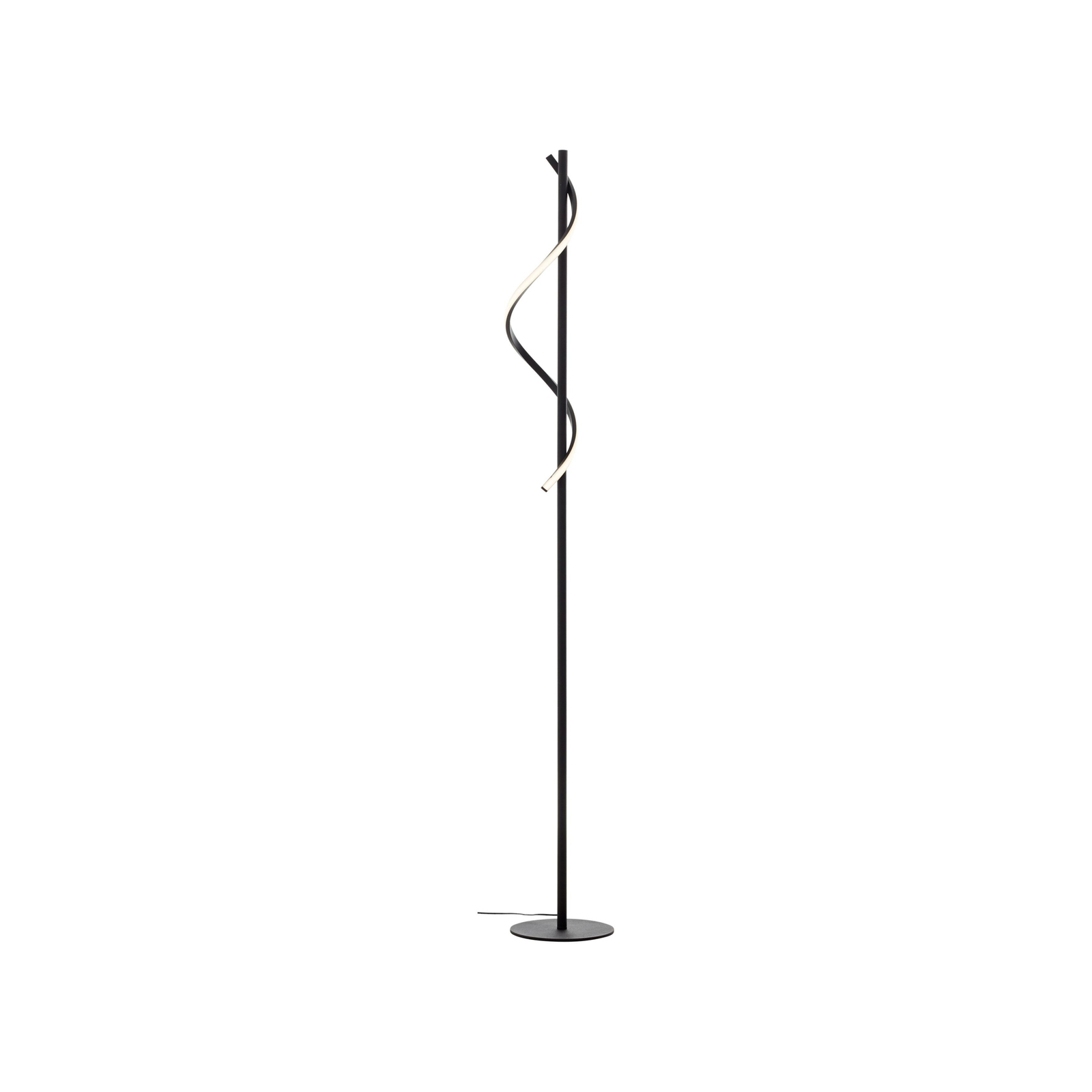 Lampe sur pied LED Eunice, hauteur 150 cm, noir, métal