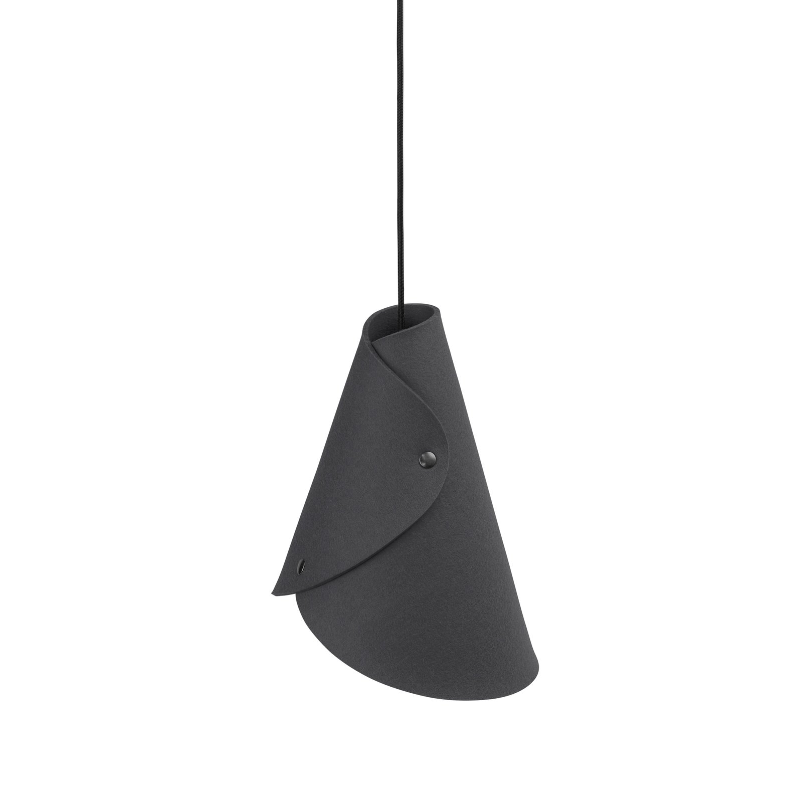 ALMUT 0314 hanging light, curved 1-bulb stone grey