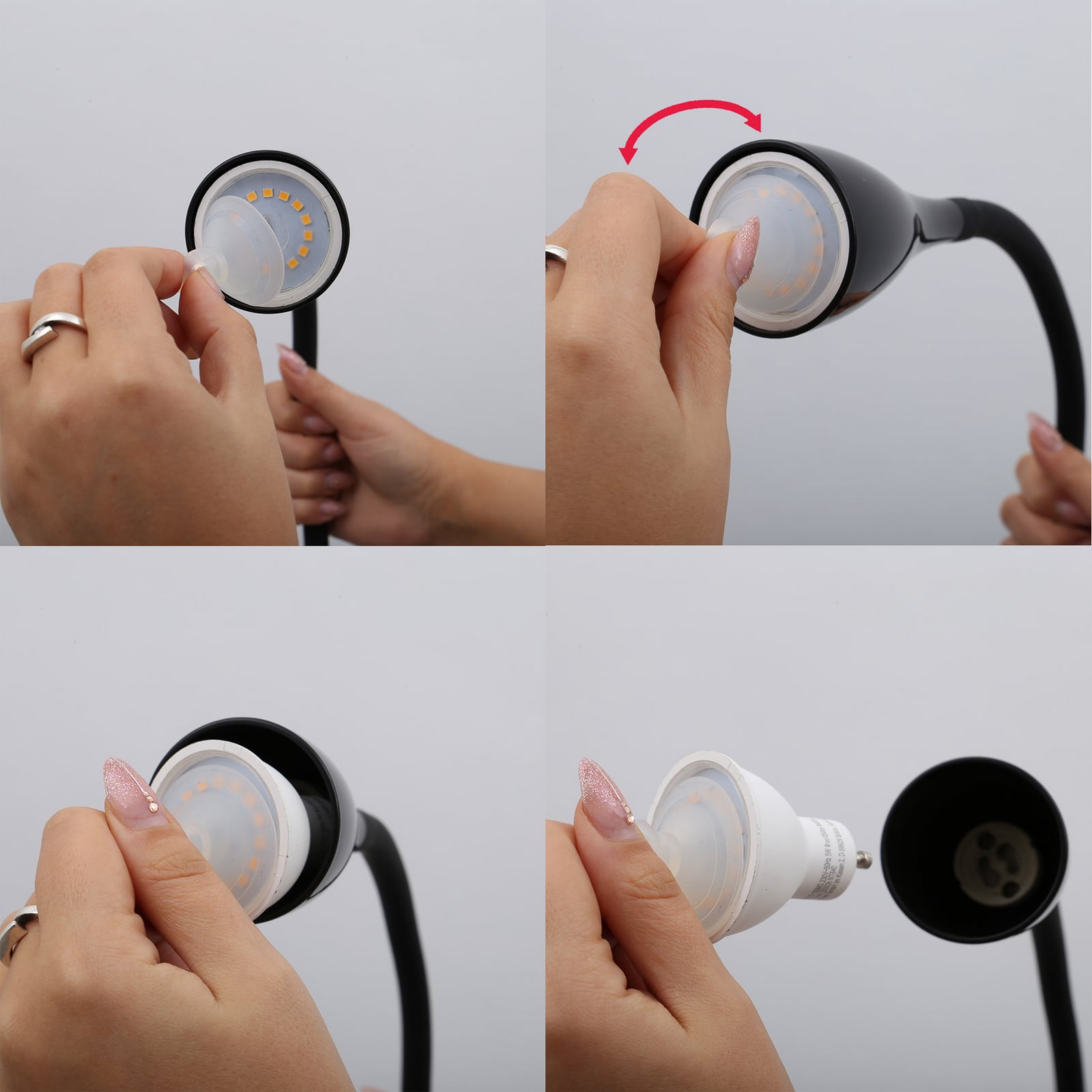 Klemmleuchte Lauri, schwarz, 3-step-dim, GU10 LED 3.000 K Klemmleuchte Lauri, schwarz, 3-step-dim, GU10 LED 3.000 K