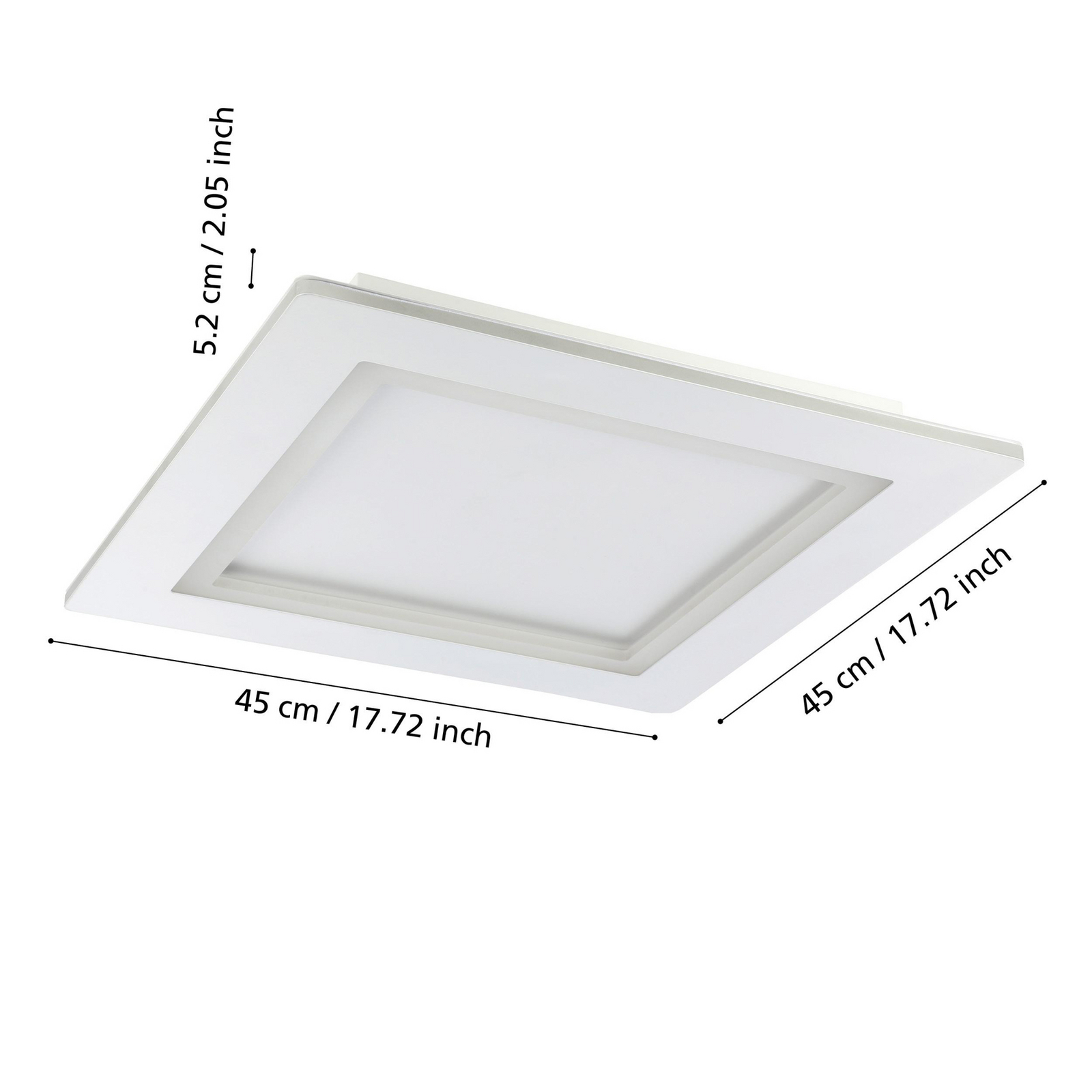 EGLO connect LED-taklampa Padrogiano-Z 1-ljus, 45 x 45 cm