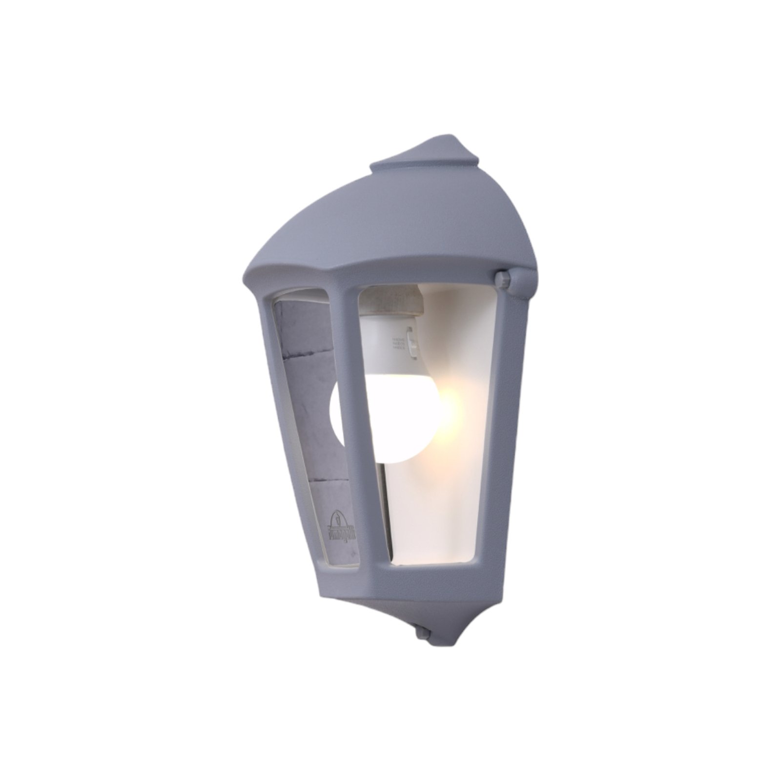 Fabio outdoor wall light, grey/clear, synthetic resin, E27 CCT