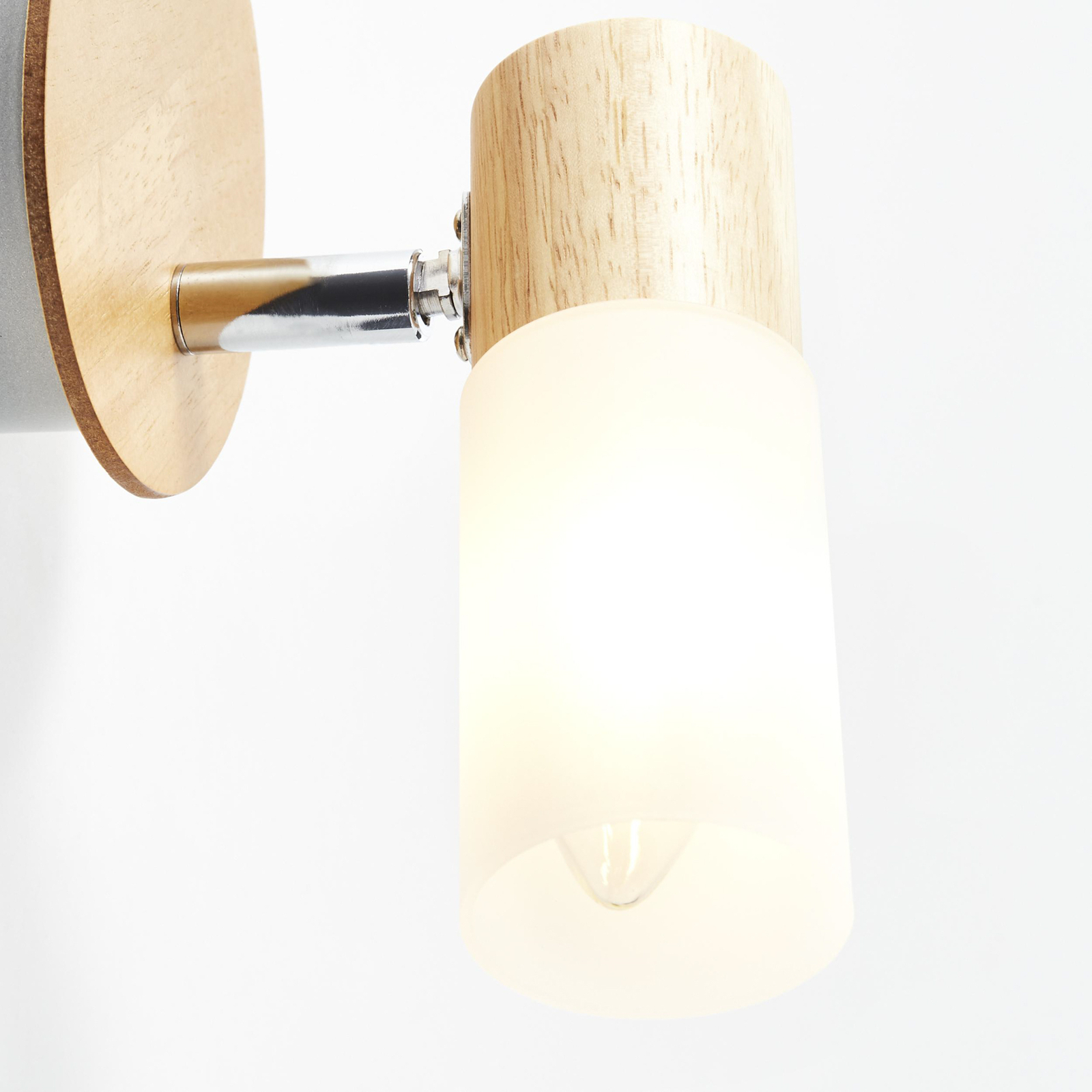 Babsan väggspotlight, Ø 10 cm, ljust trä, bambu