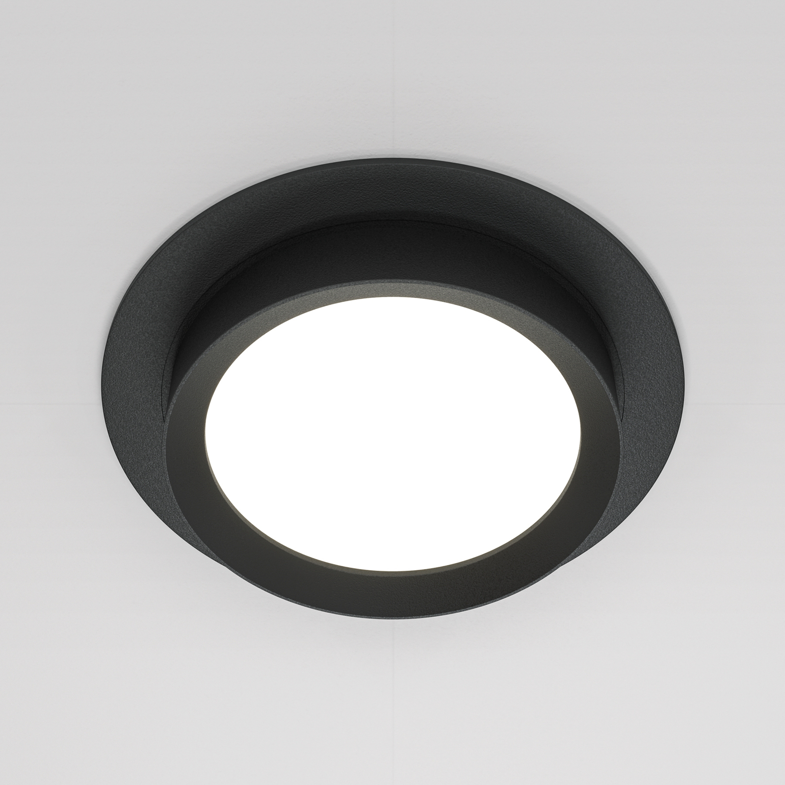 Maytoni Hoop recessed light, round, black