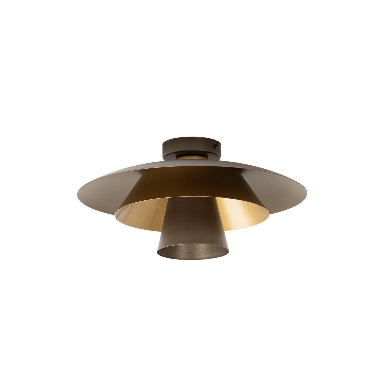 Lampa sufitowa Plato, tytanowo-złota, metal, Ø 38 cm, E27