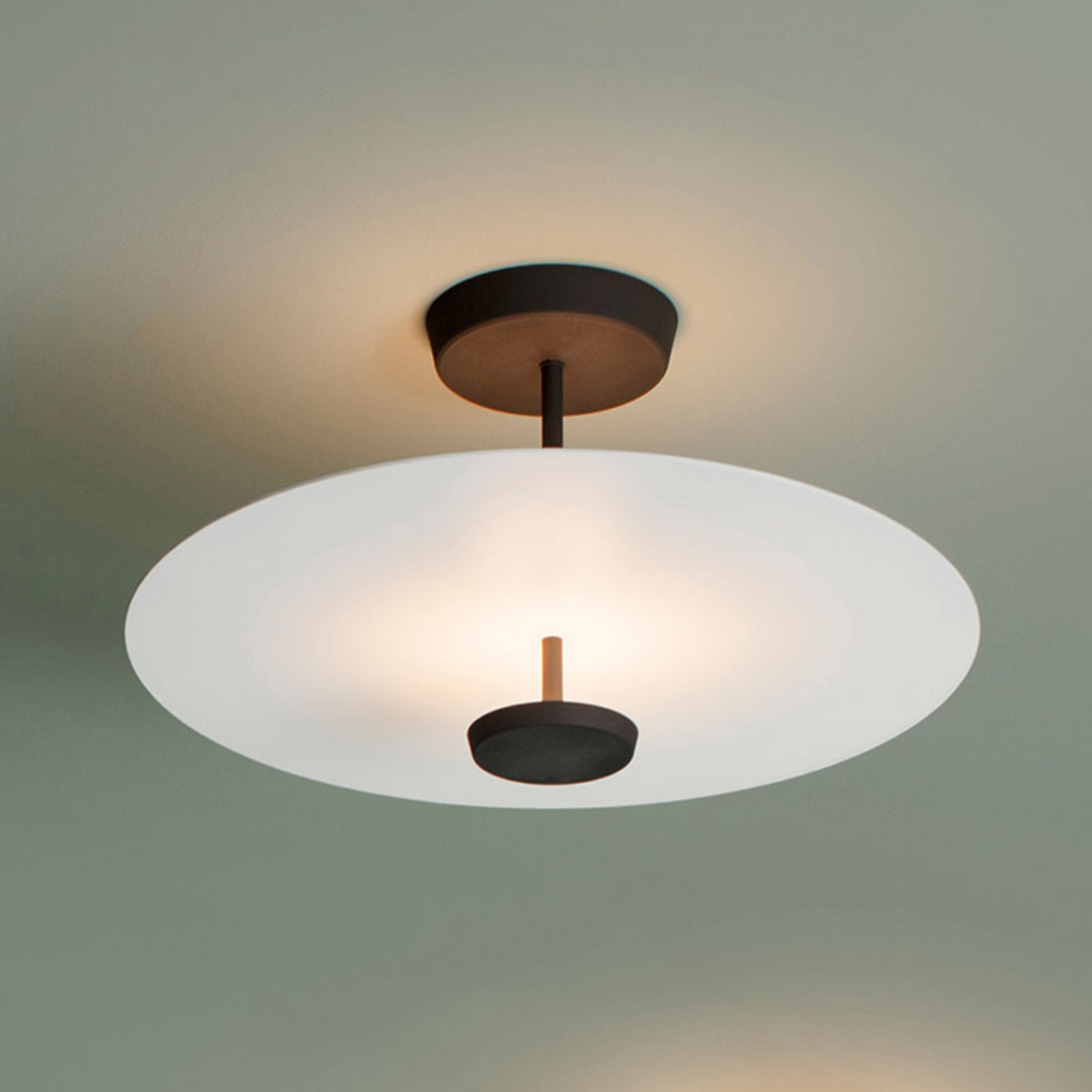 Vibia Flat LED-loftlampe, 2 lyskilder Ø 55 cm hvid