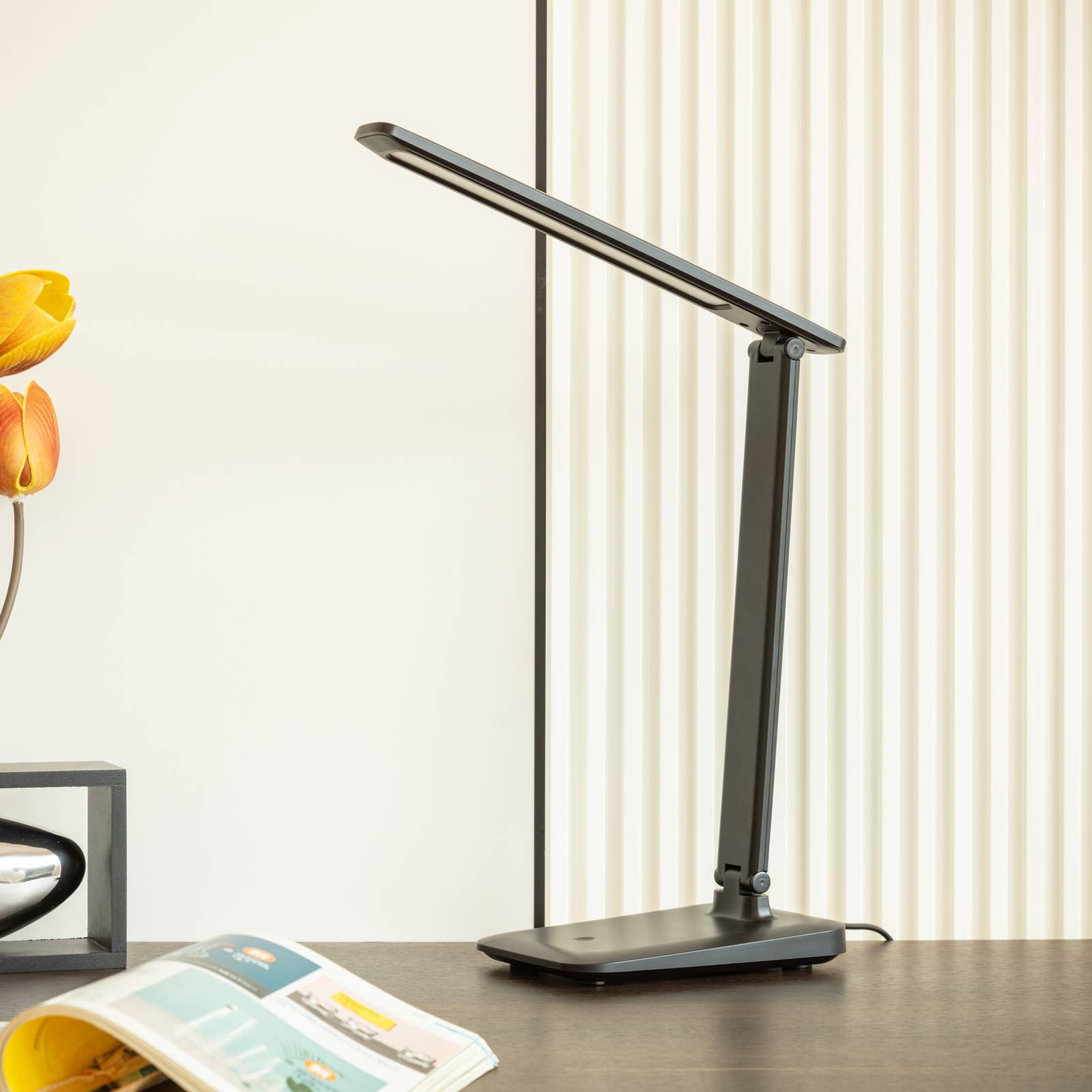 Photos - Desk Lamp Lindby Leontina LED table lamp, black, CCT 