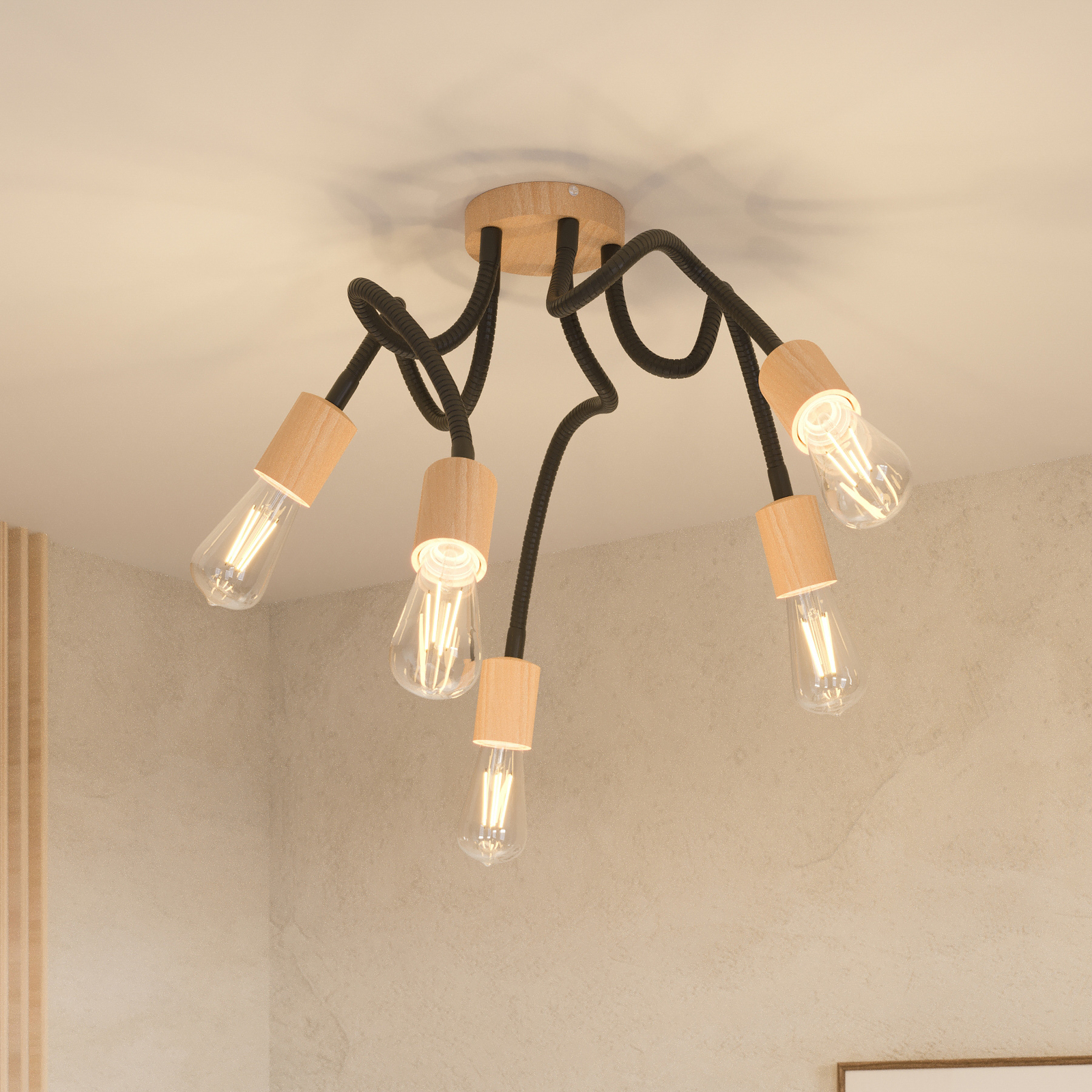 Lampa sufitowa Tunga, elastyczna, 5 oprawy