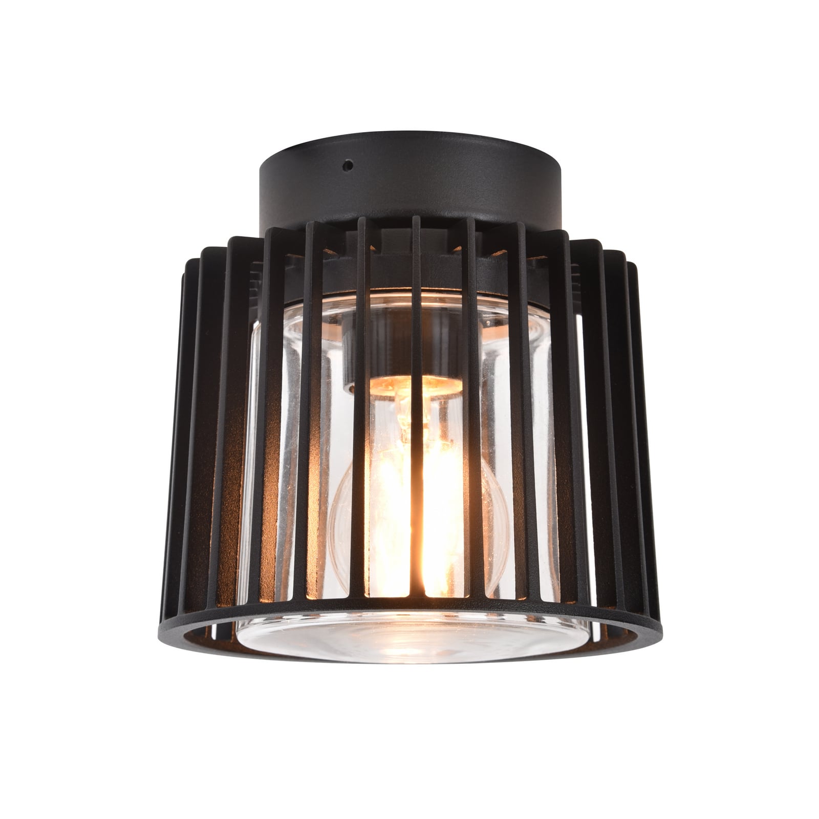 SHYNE outdoor ceiling light, black, 16 cm, metal, IP54, E27
