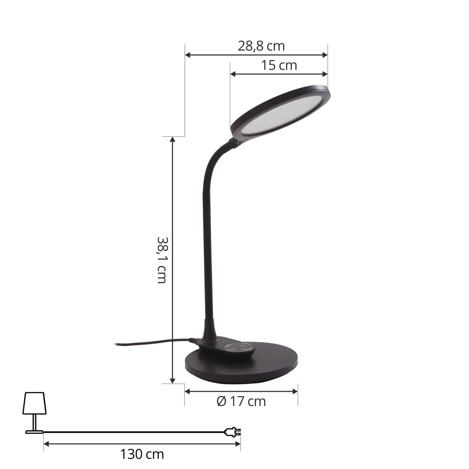 Valtaria LED Tischleuchte/Wandleuchte CCT Black - Lindby
