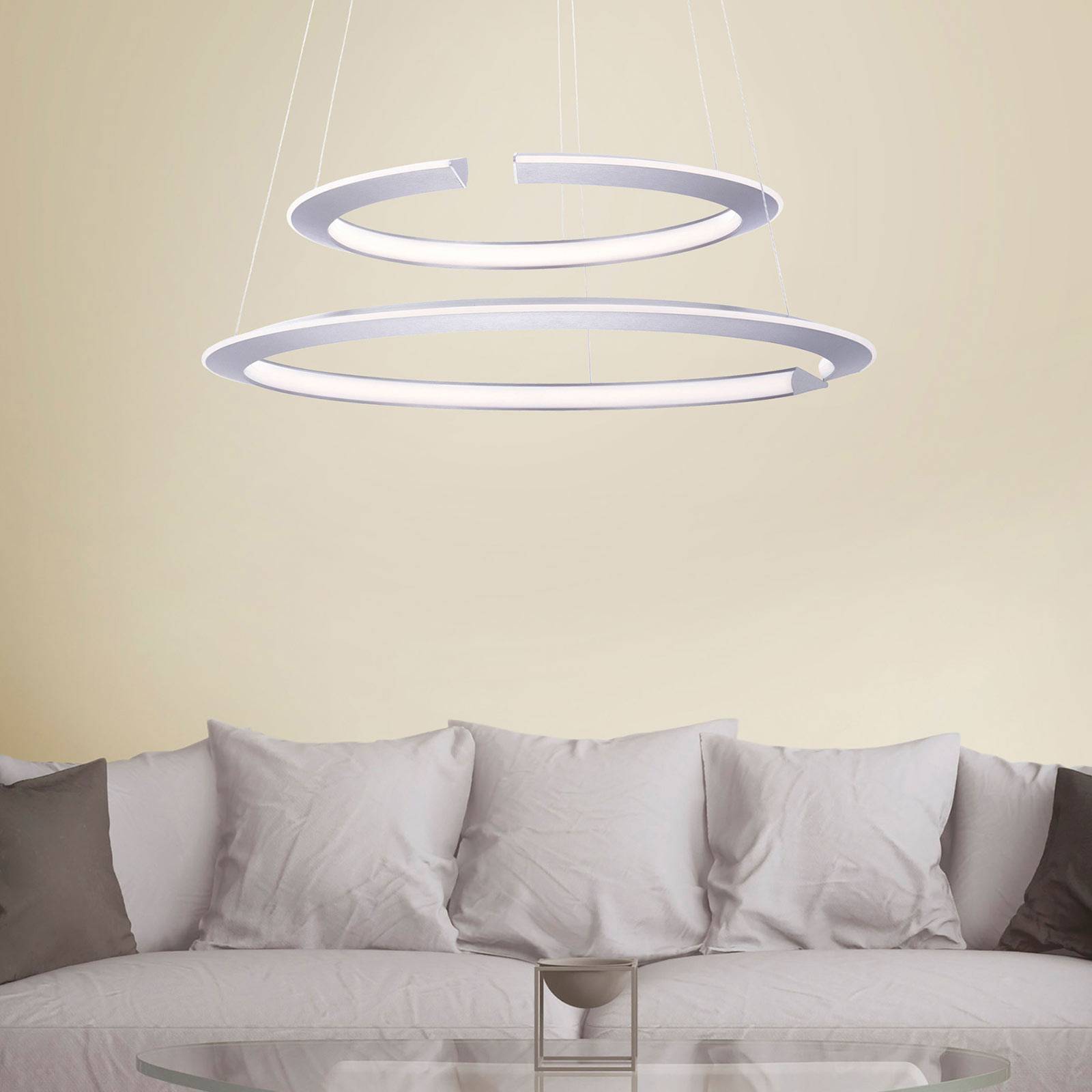 PAUL NEUHAUS LED-hengelampe Alessa med to LED-ringer