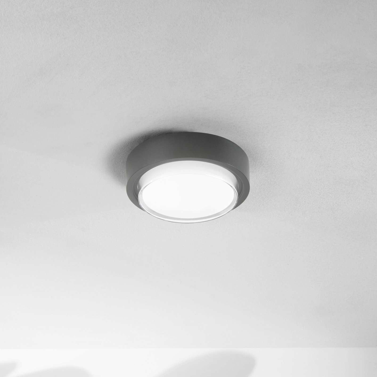 LED outdoor ceiling light Owen, dark grey, metal, 23 cm, IP65