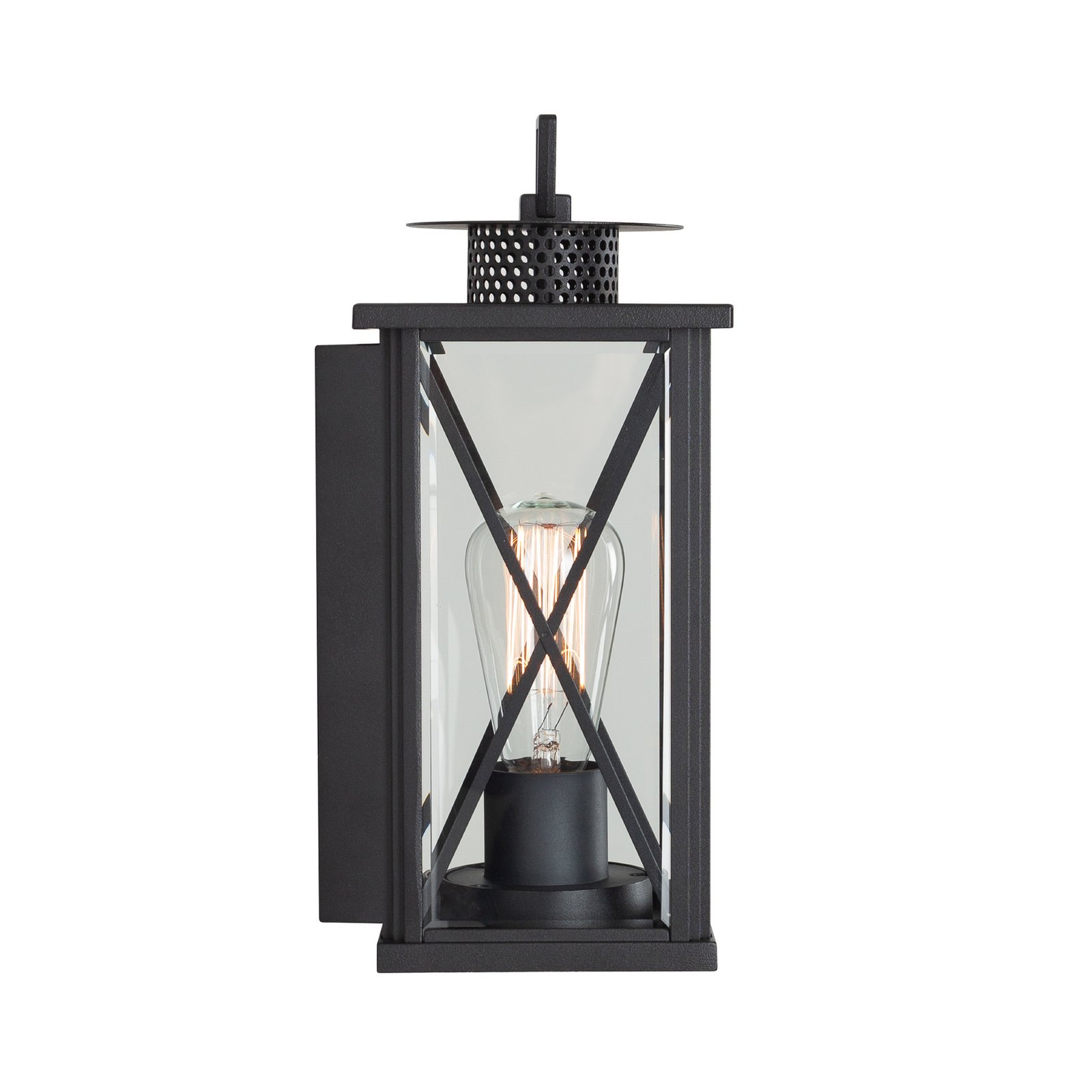 Außenwandleuchte Winchester, Laterne, schwarz/klar Außenwandleuchte Winchester, Laterne, schwarz/klar