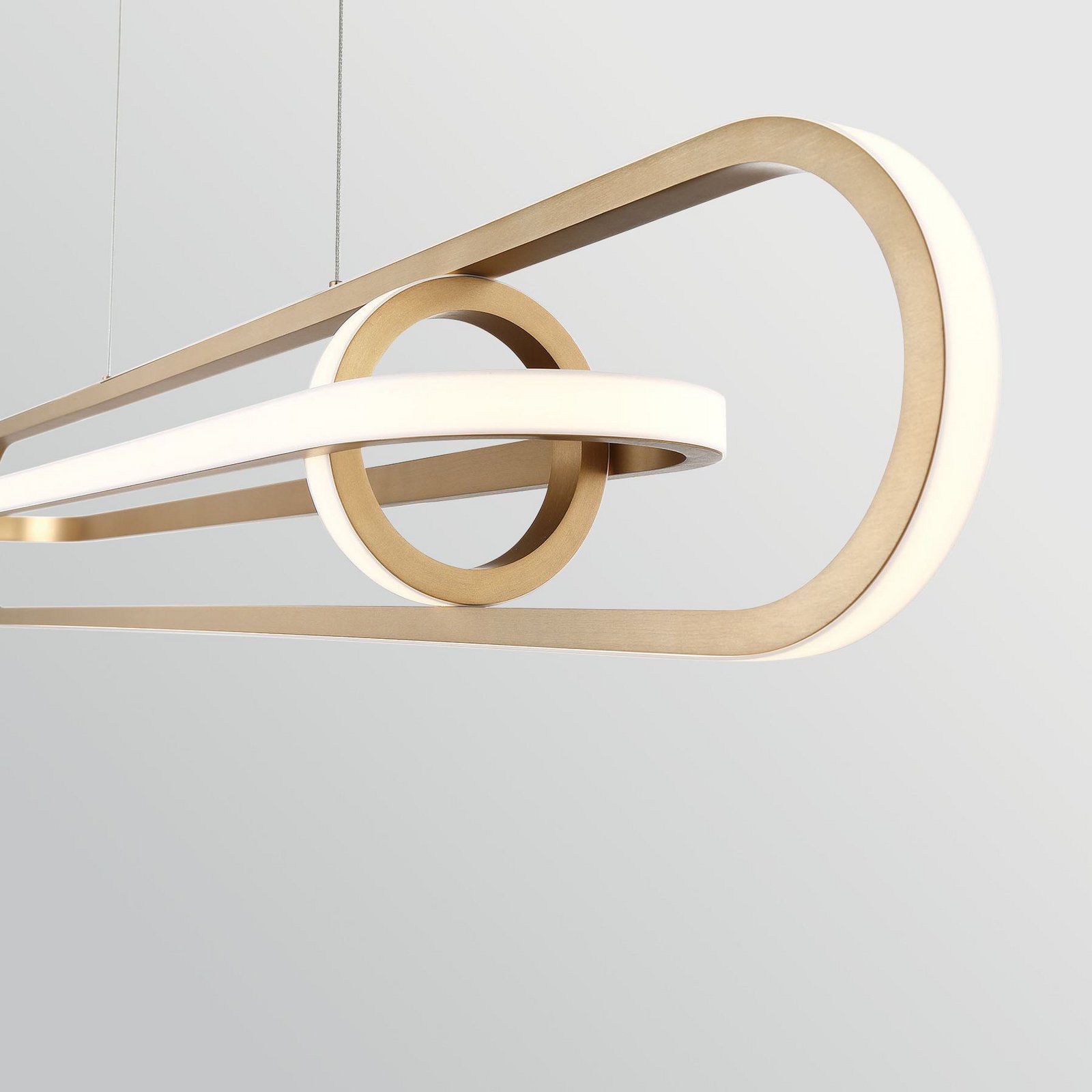 LED hanglamp DENMARK, goud geborsteld, lengte 107 cm, metaal