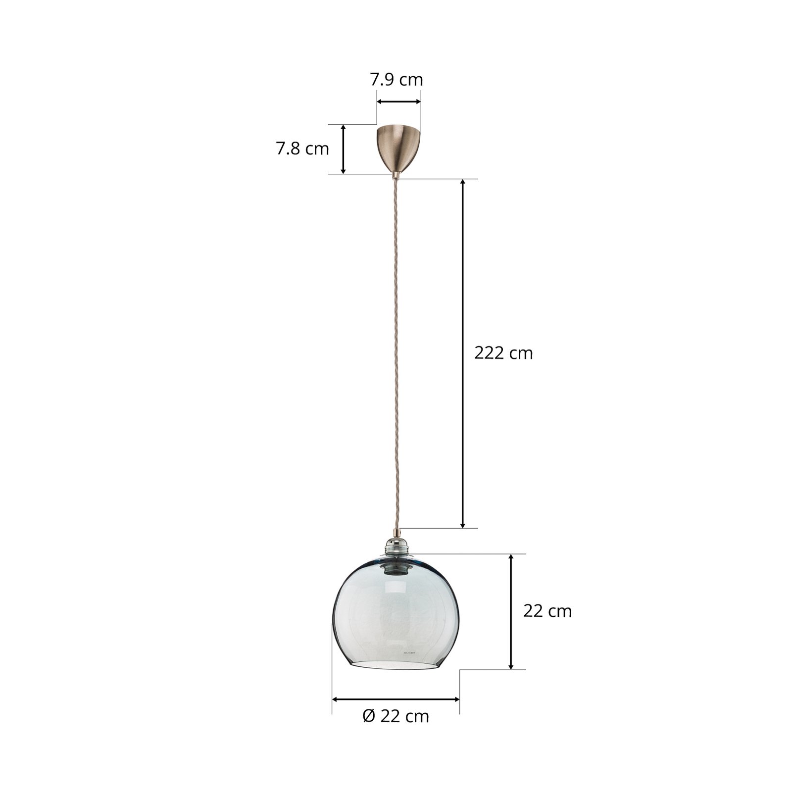 EBB & FLOW Rowan suspension bleu-argenté Ø 22 cm