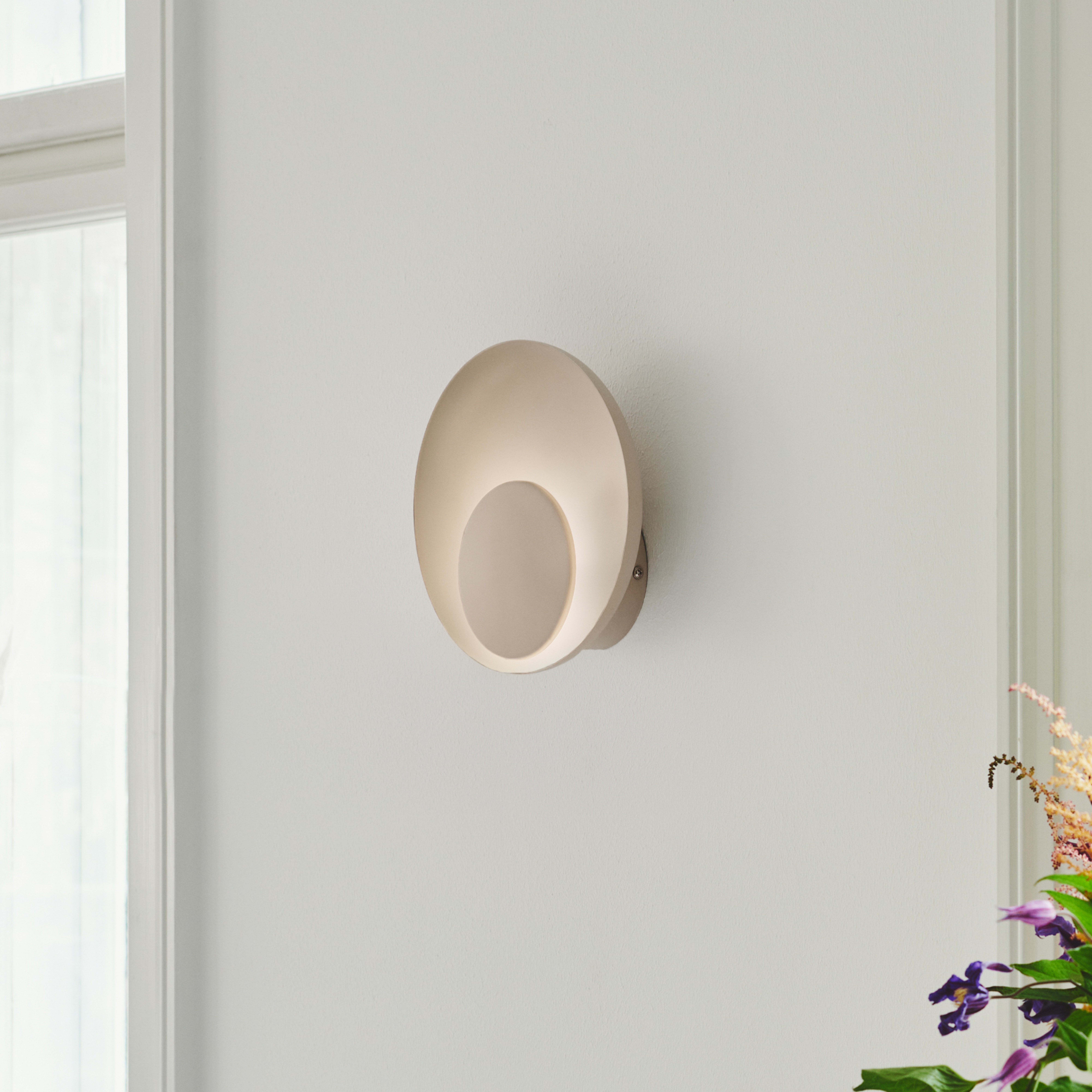 Applique LED Marsi con cavo/spina, beige