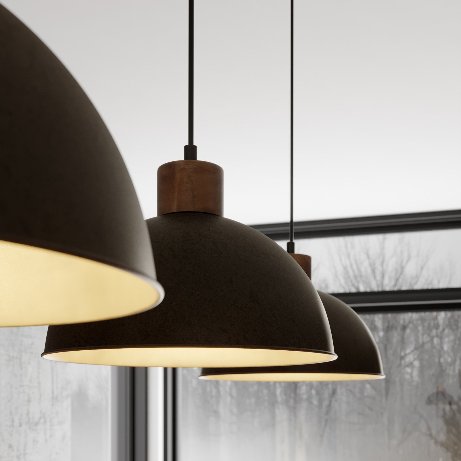 Holgar Pendant Green/Wood - Lindby