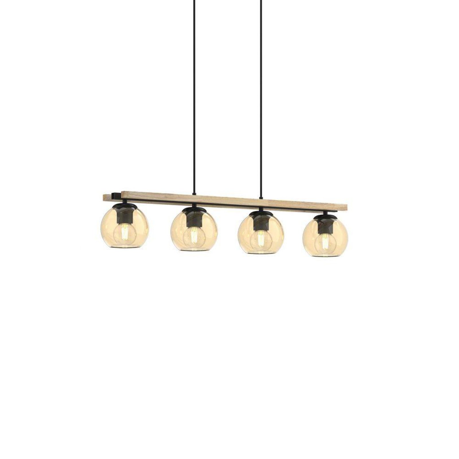 Enrique Pendant Amber/Black/Oak - Lindby