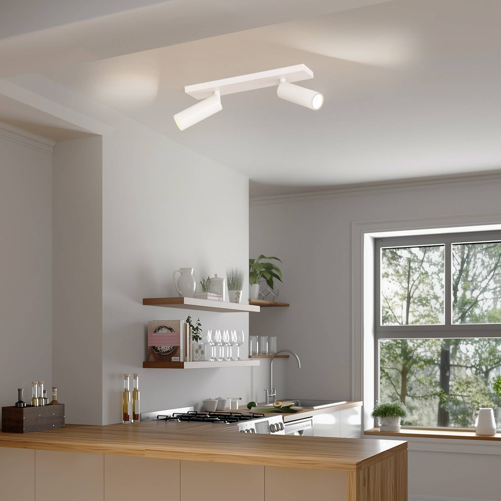 Arcchio Faretto Da Soffitto Brinja Slim, Bianco, A 2 Luci, GU10 MR11-image