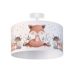 Plafonnier Kids Print, multicolore/blanc, Ø 35 cm, tissu - Duolla