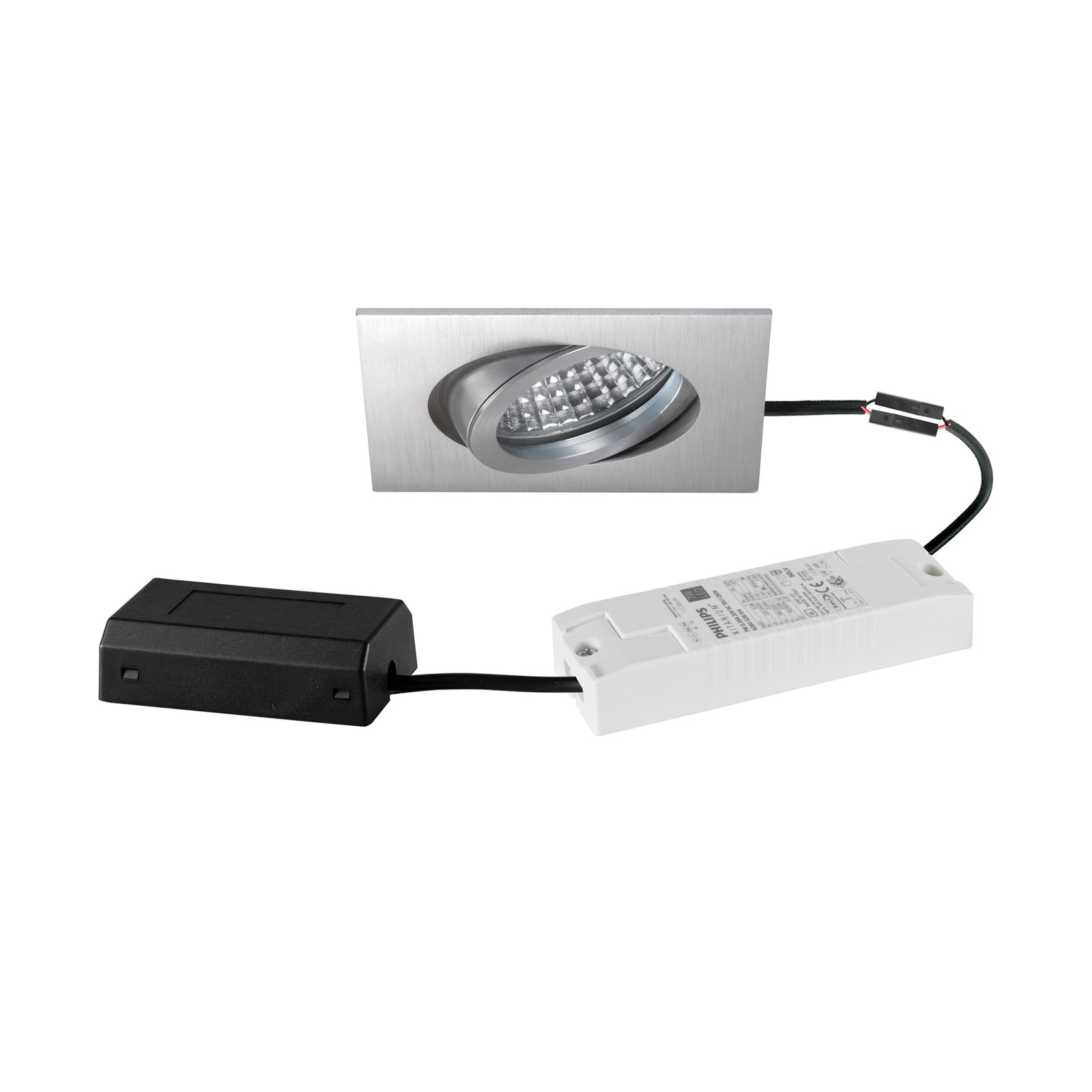 BRUMBERG LED recessed spotlight Tirrel-S DALI connection box, aluminium