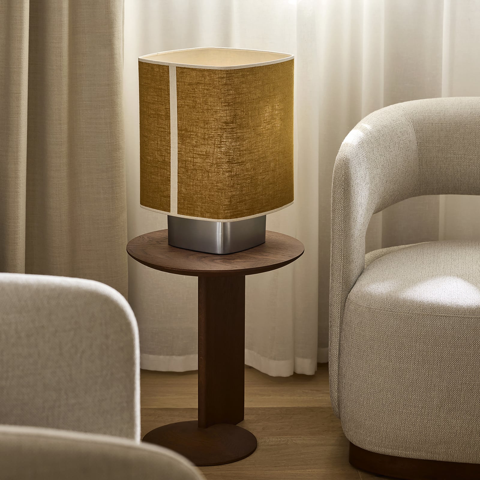 MARKET SET tafellamp Dolce, currygeel, linnen, E27 MARKET SET tafellamp Dolce, currygeel, linnen, E27