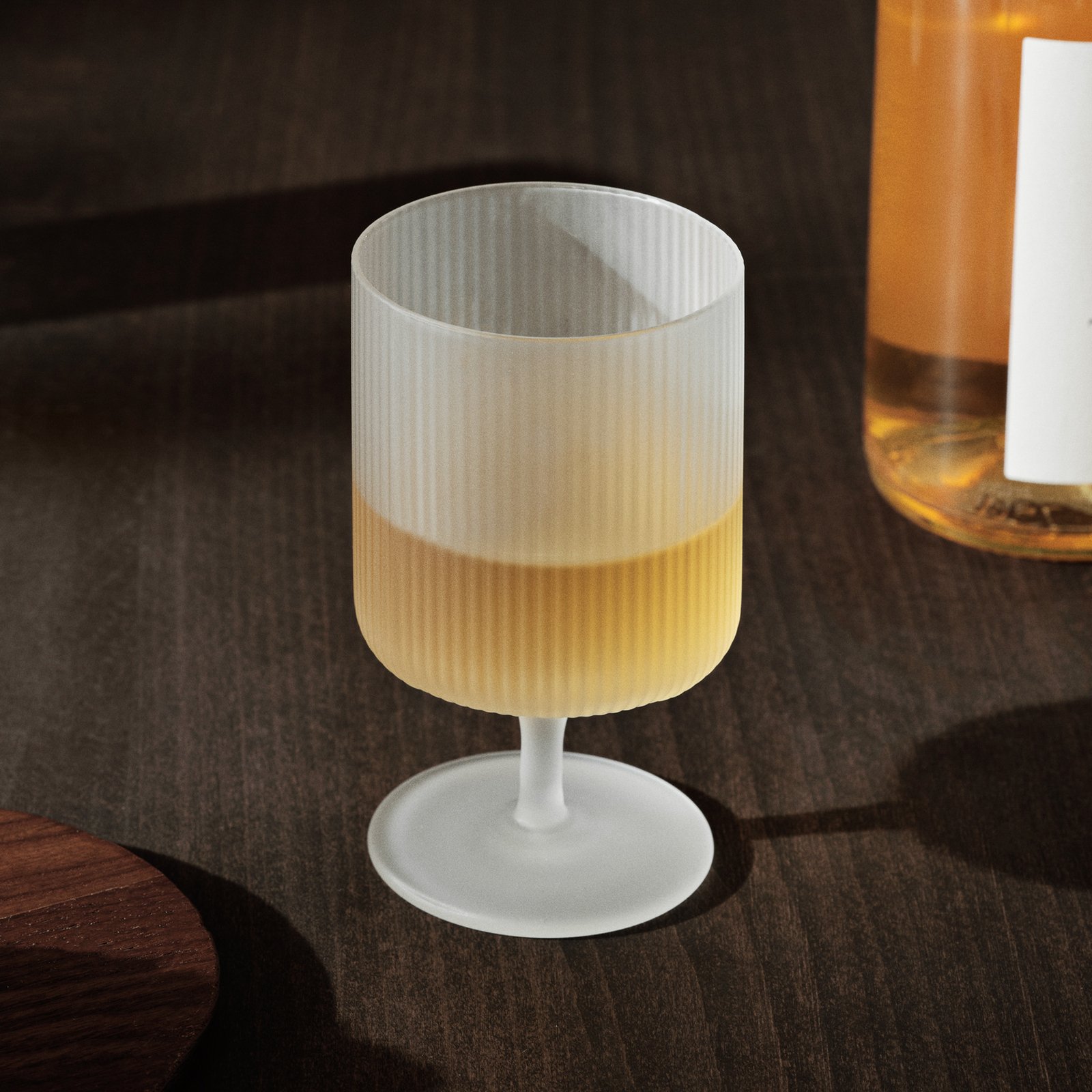 ferm LIVING wine glass Ripple, white, 270 ml, glass, set of 2