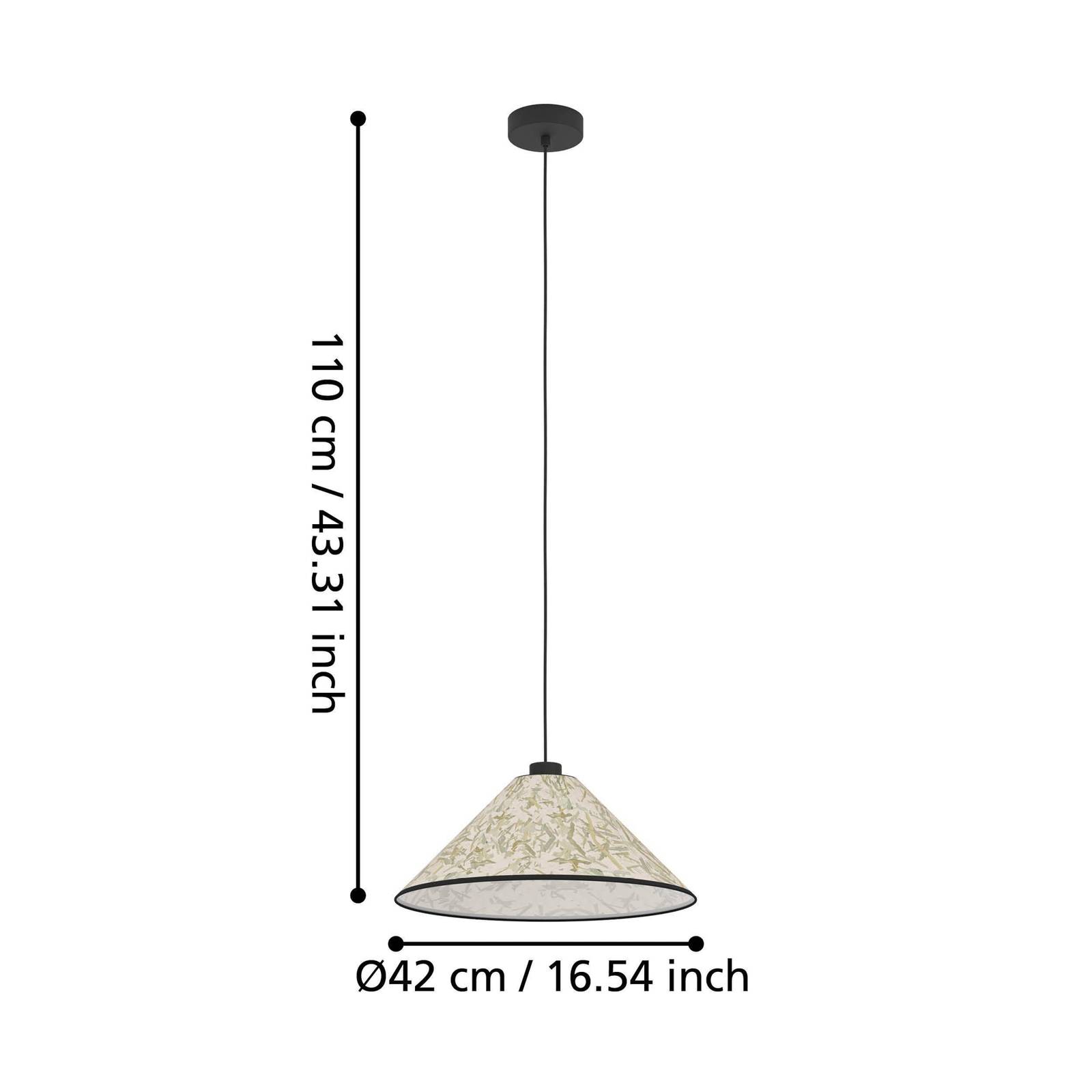 Lampa wisząca Oxpark, Ø 42 cm, zielona/biała/czarna, tkanina