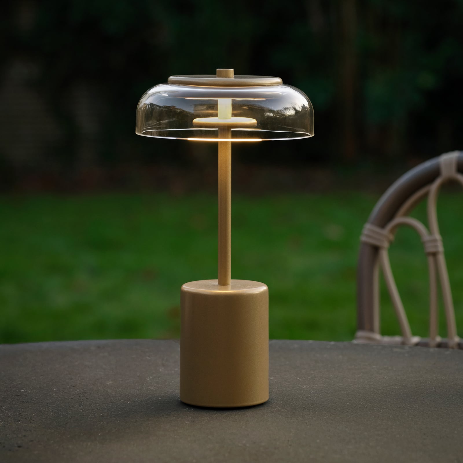 Lampe à poser portable Blossi Mini Nordic Gold/Clear - Nuura