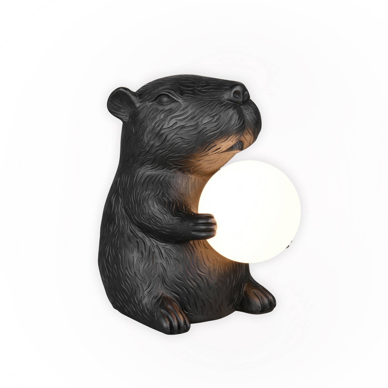  Reality Leuchten Tischleuchte Capi, Schwarz, Höhe 25 Cm, Kunstharz, G9 
