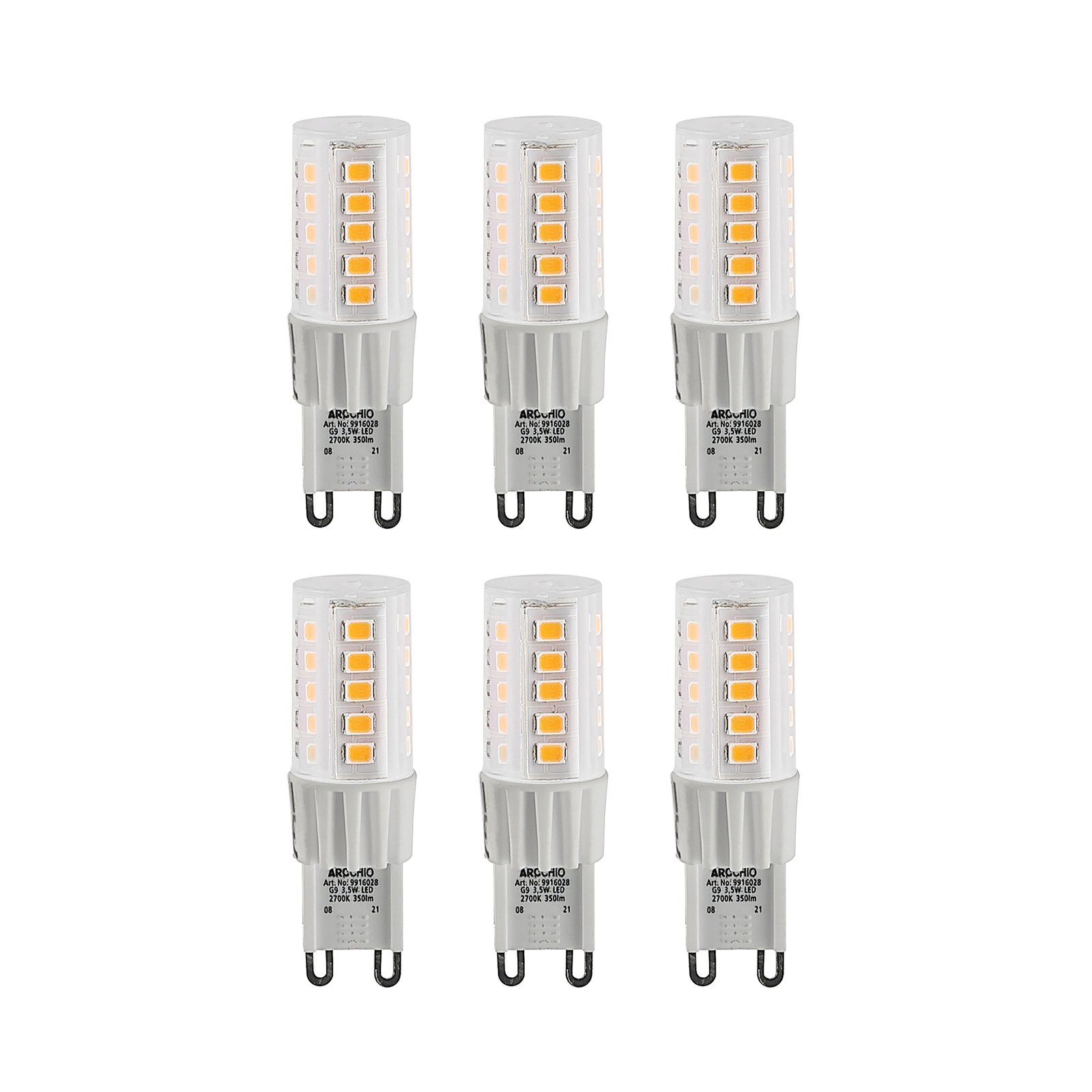 Arcchio LED-Stiftsockellampe G9 3,5W 827 6er-Set