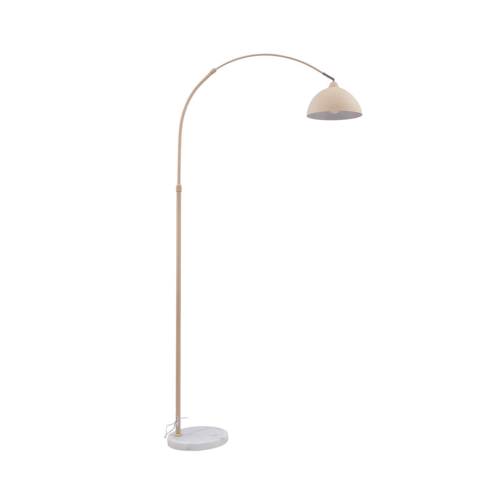 Lindby Tonka floor lamp, beige, metal/marble, 180 cm, E27