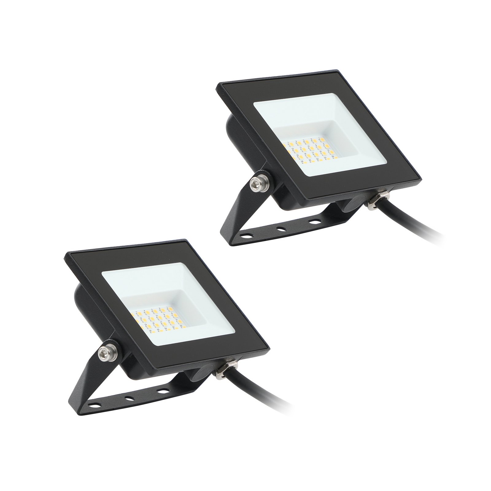 Prios Faretto da esterno a LED Maikel, 20W, metallo, set da 2