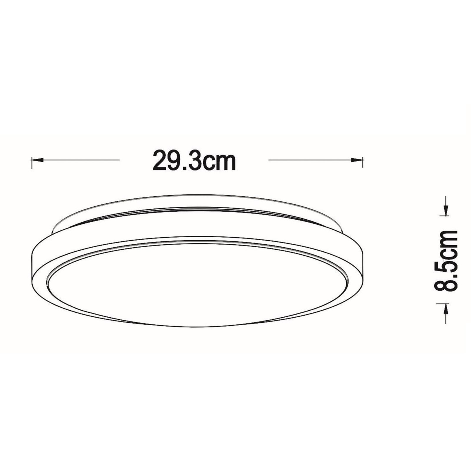 Dasher LED ceiling light, black, Ø 29.3 cm, 2700 K, IP44