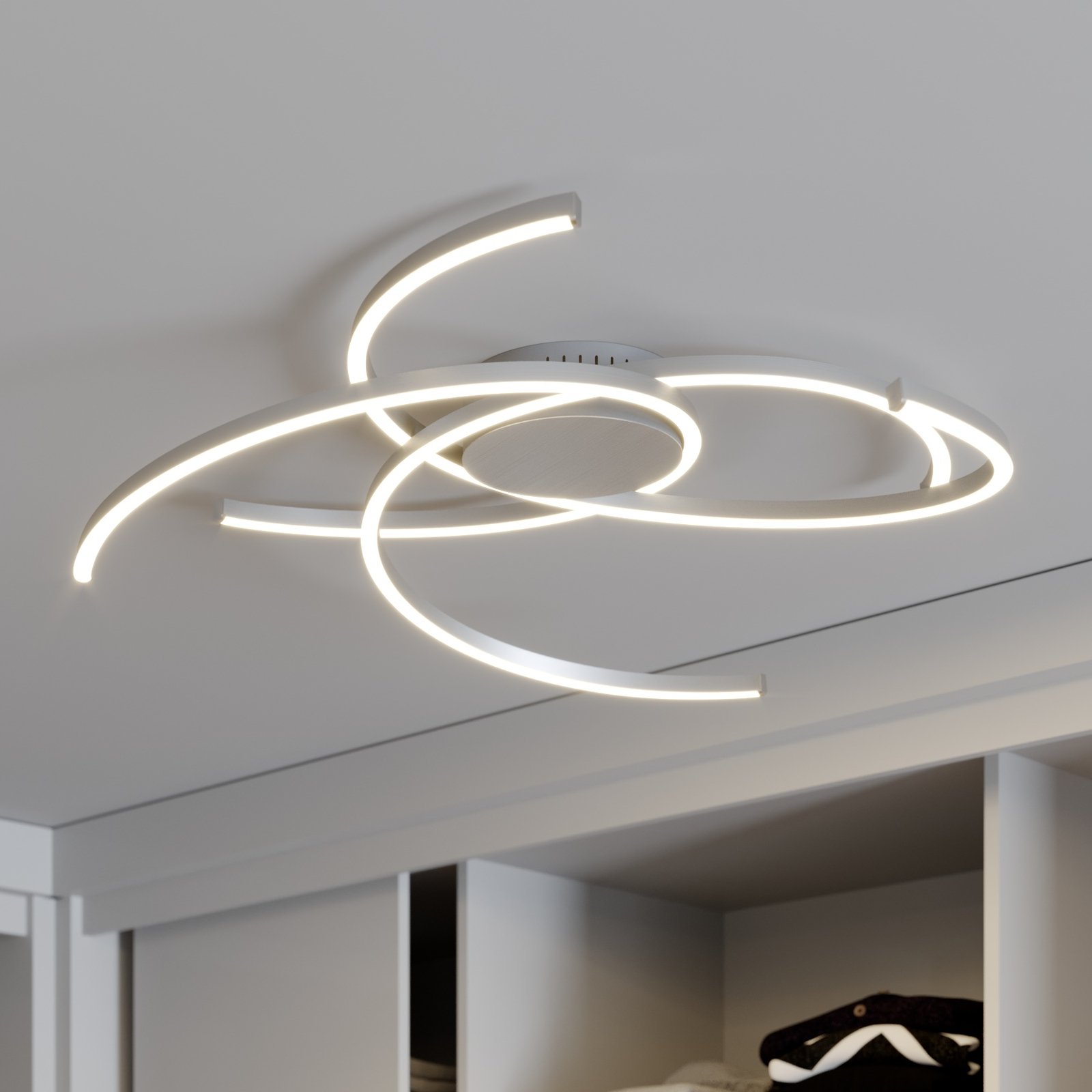 Lindby Katris LED-Deckenleuchte, 73 cm, alu