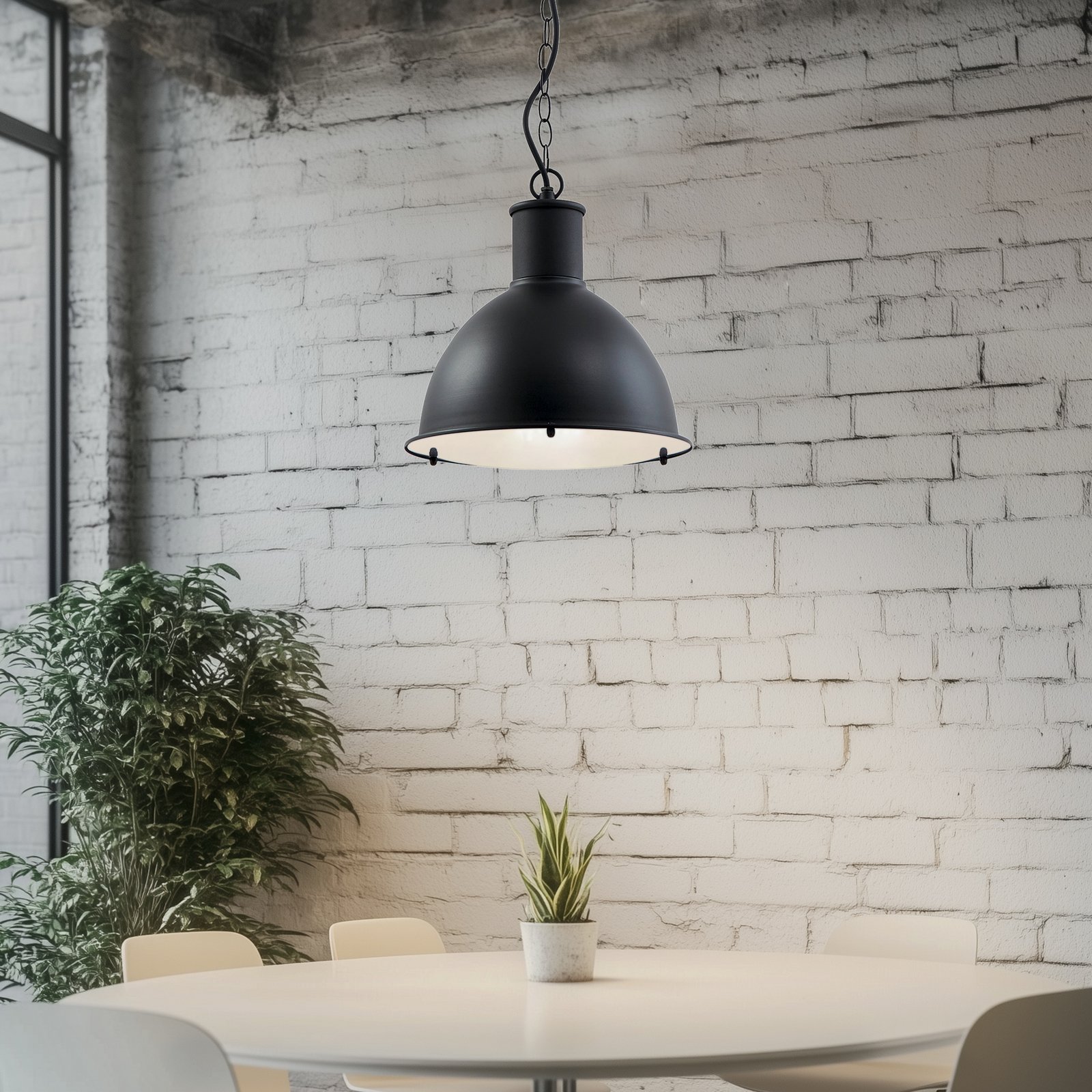 Lindby Luciane outdoor pendant light, black, aluminium, Ø 31.8 cm