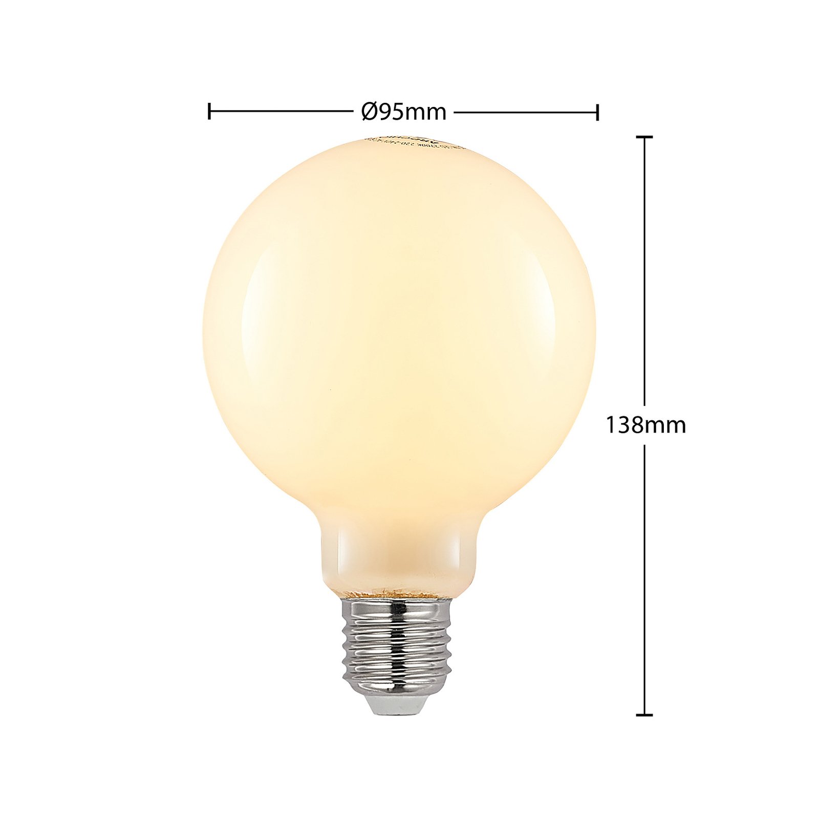 LED E27 4W 2.700K G95 globe dimming opale 3x