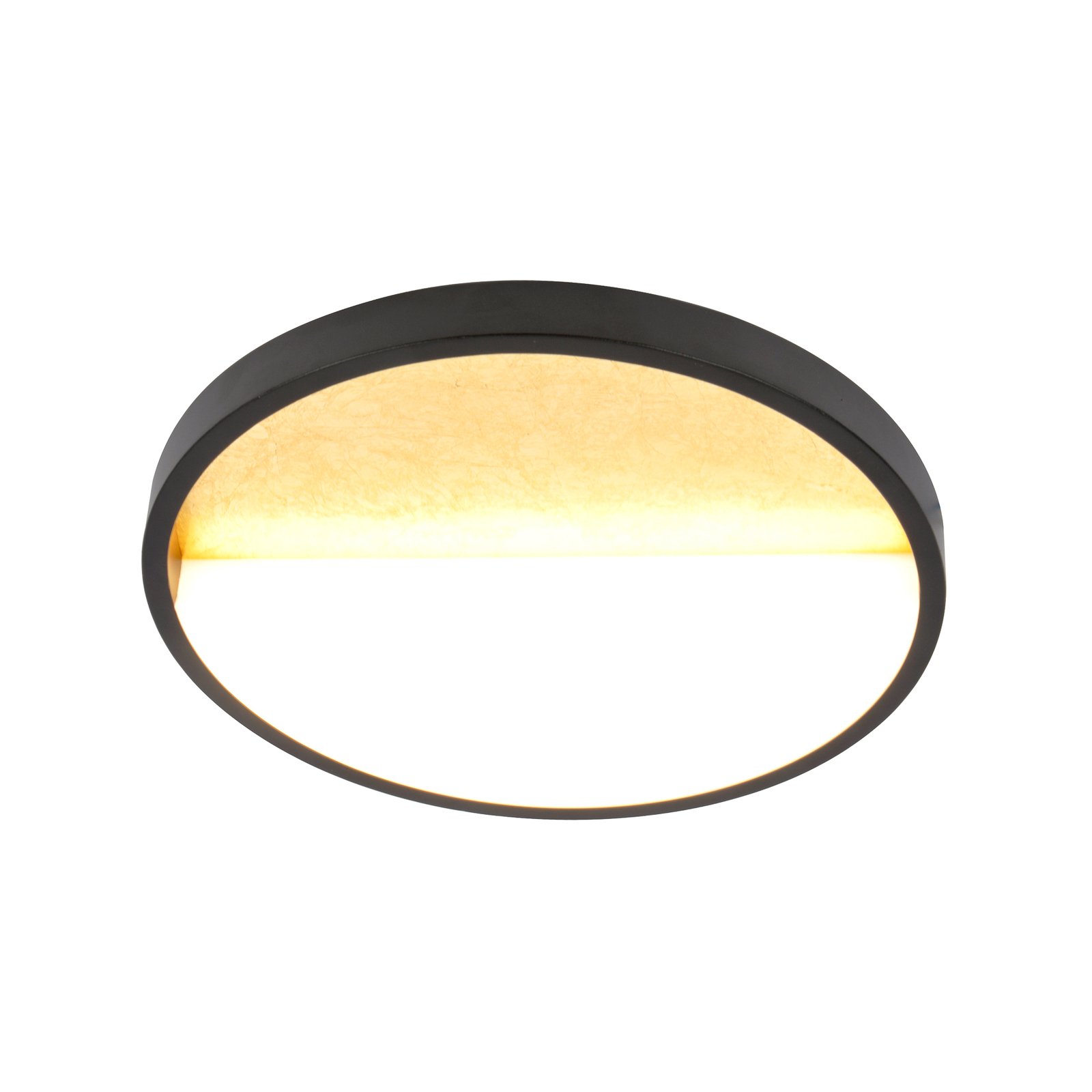 Vista LED sienas lampa, zelta/melna, Ø 30 cm
