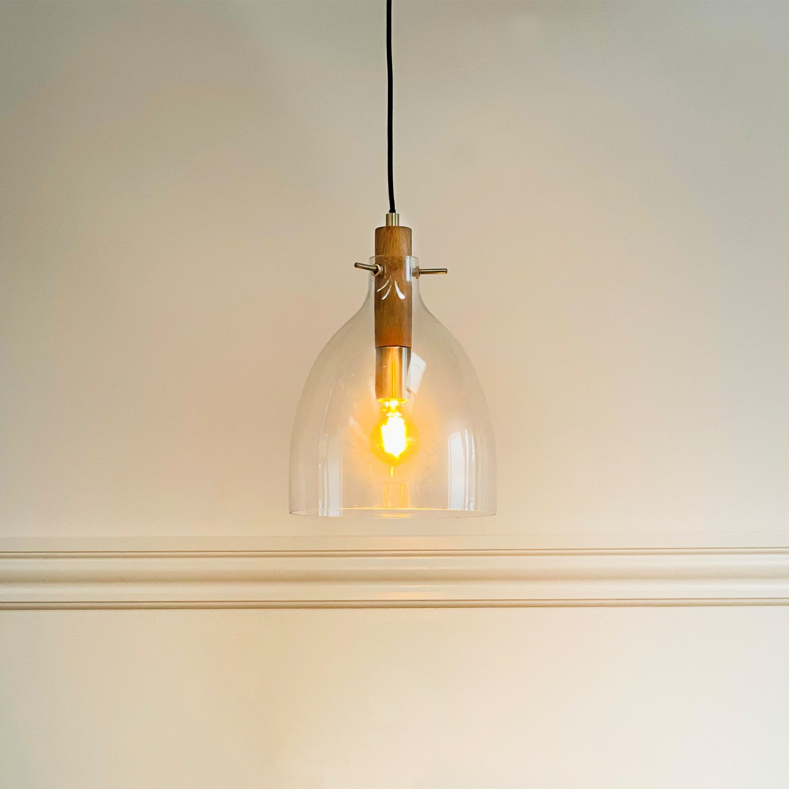 Dyberg Larsen Bistro hanging light, Ø 25 cm, transparent, glass
