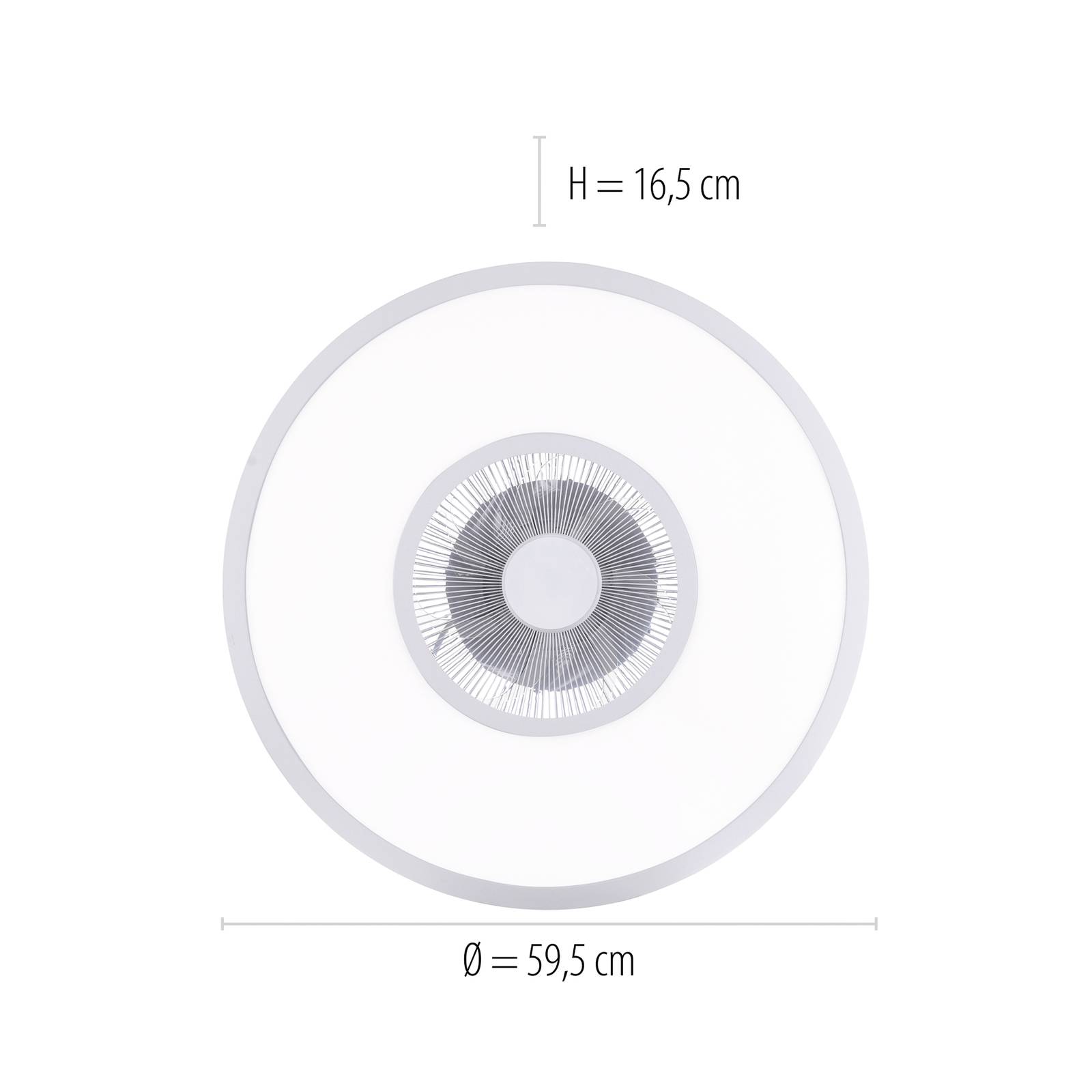 Wentylator sufitowy LED Flat-Air, CCT, biały, Ø 59,5cm